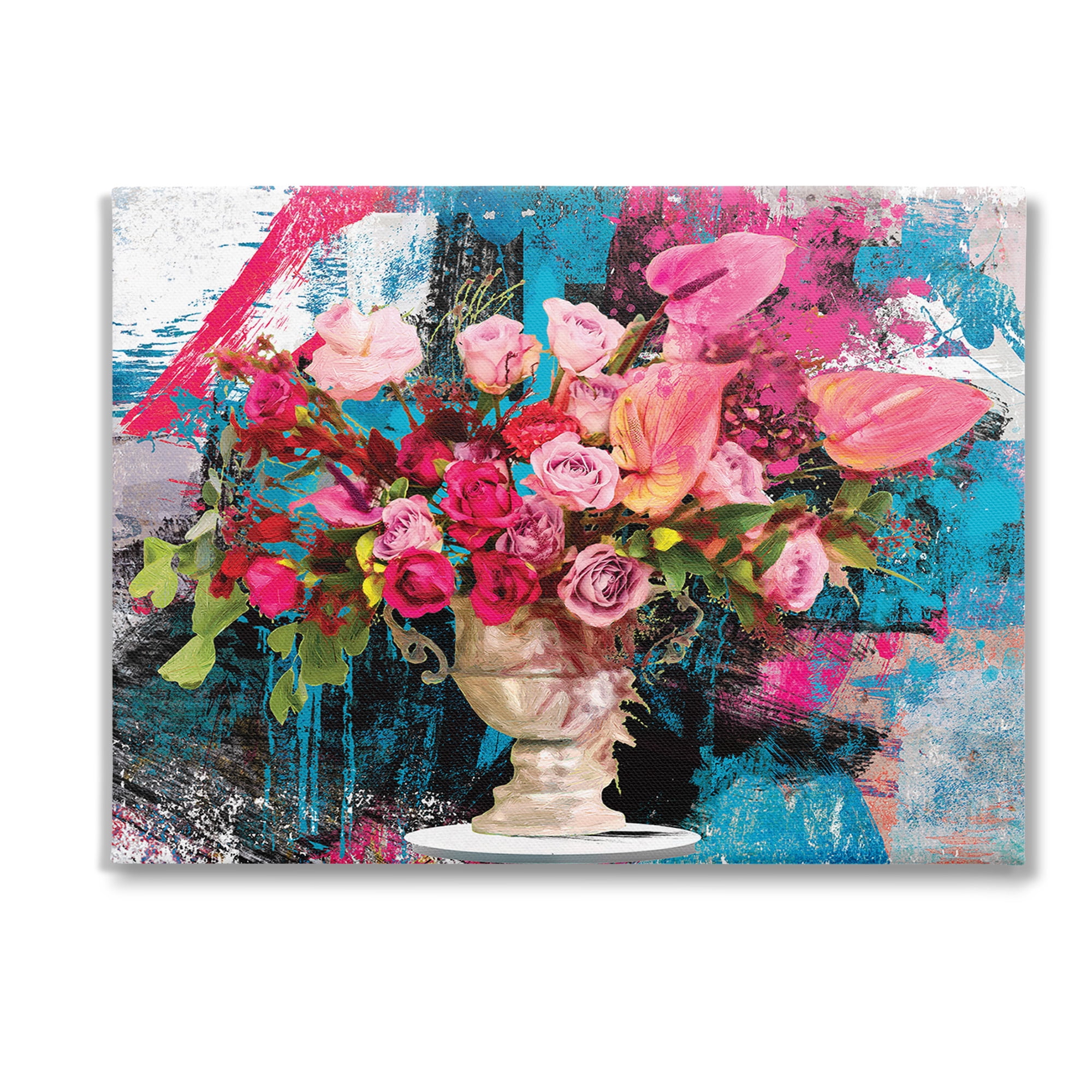 Stupell Industries Urban Rose Bouquet Botanical & Floral Painting Gallery Wrapped Canvas Art Print Wall Art, 40 x 30