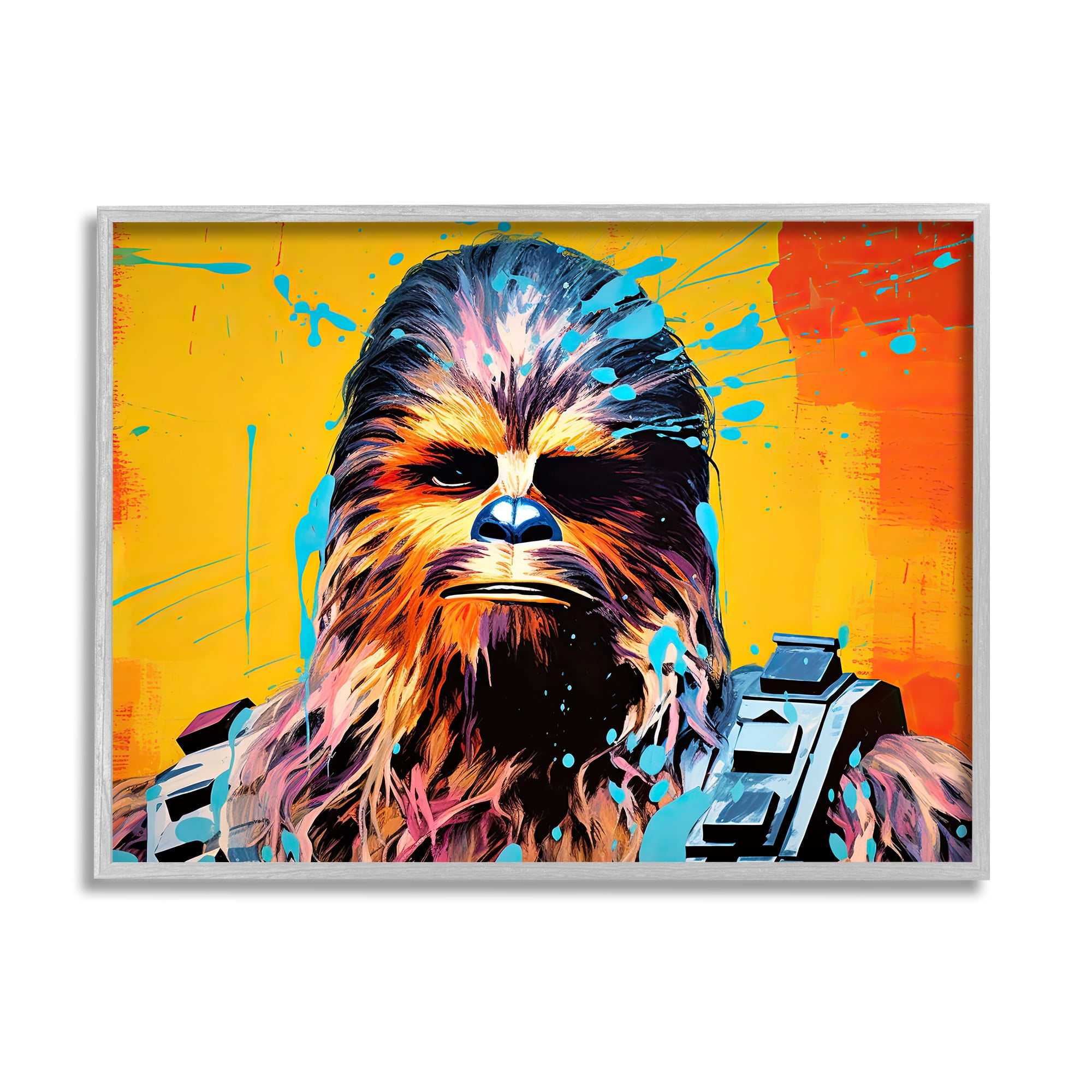Stupell Industries Urban Splash Sci-Fi Creature Fairy Tales & Fantasy Painting Gray Framed Art Print Wall Art, 20 x 16