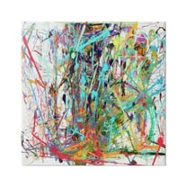 Stupell Industries Urban Splatter Chaotic Abstraction Abstract Painting Gallery Wrapped Canvas Print Wall Art, 17 x 17
