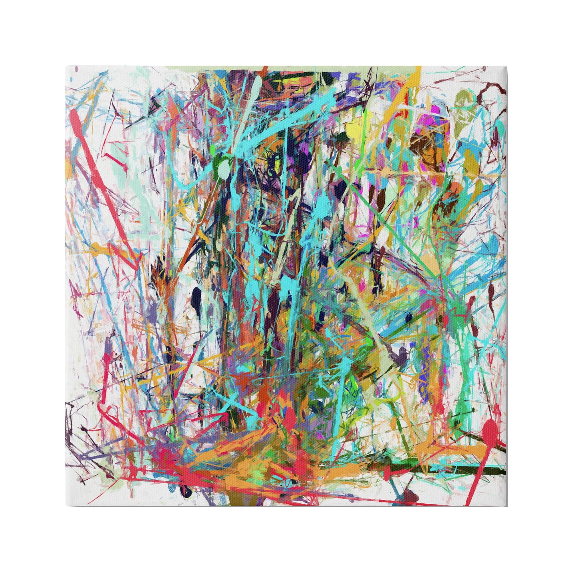 Stupell Industries Urban Splatter Chaotic Abstraction Abstract Painting Gallery Wrapped Canvas Print Wall Art, 30 x 30
