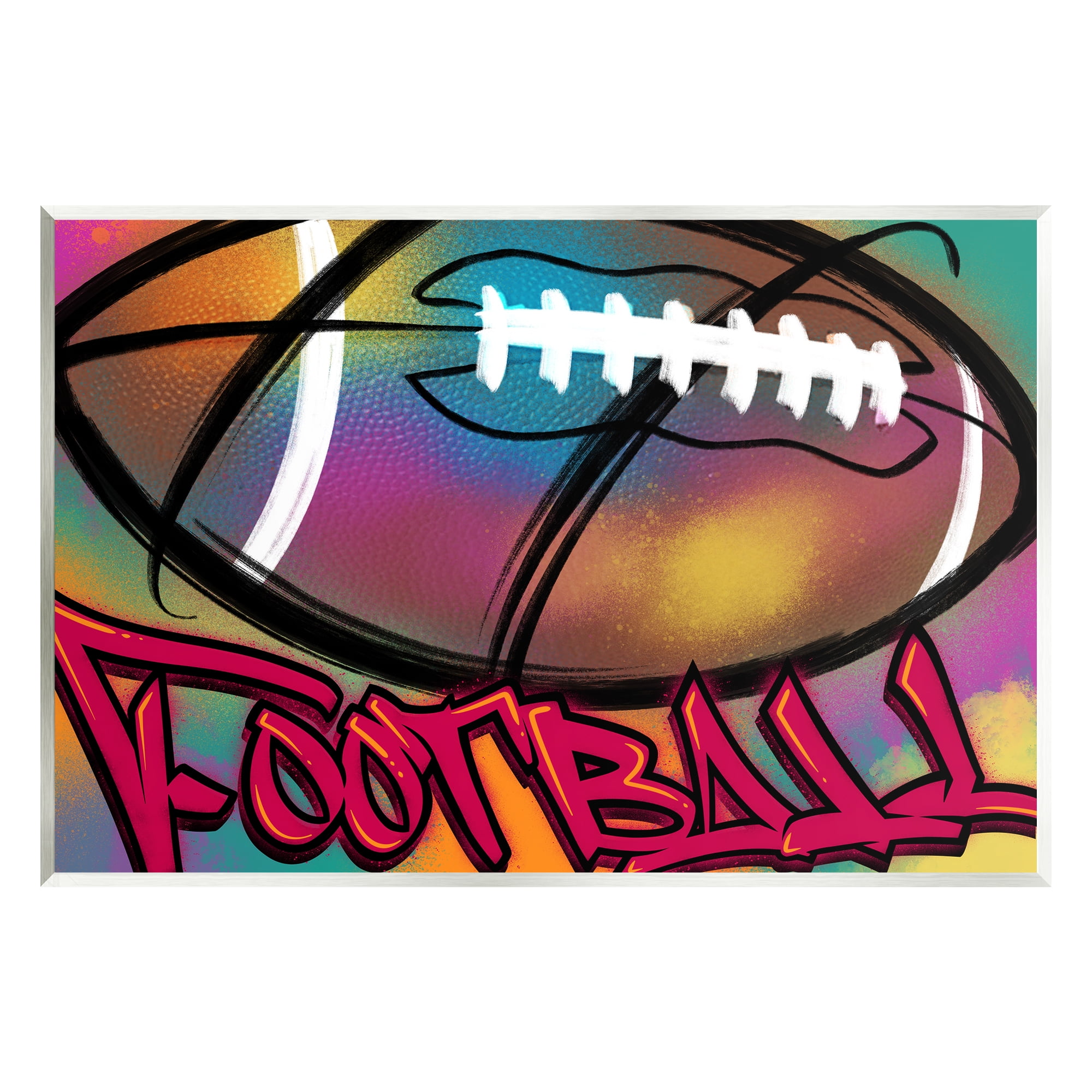 Stupell Industries Urban Sports Football Abstract Painting Unframed Art Print Wall Art, 15 x 10