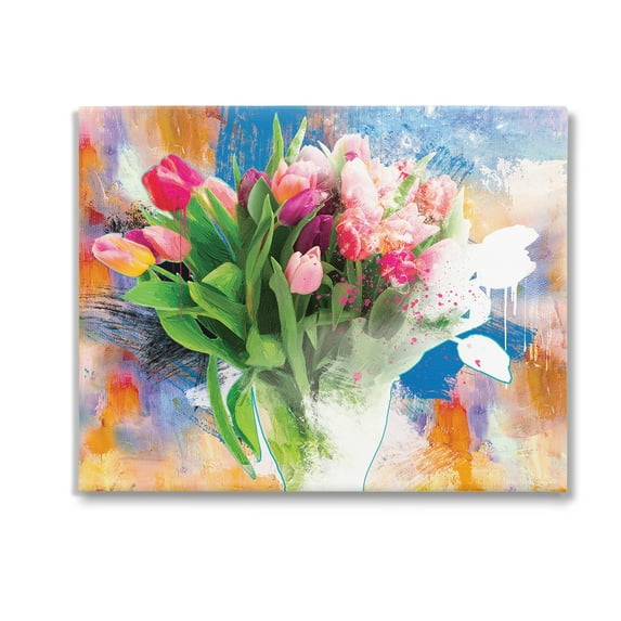 Stupell Industries Urban Spring Bouquet Botanical & Floral Painting Gallery Wrapped Canvas Art Print Wall Art, 20 x 16