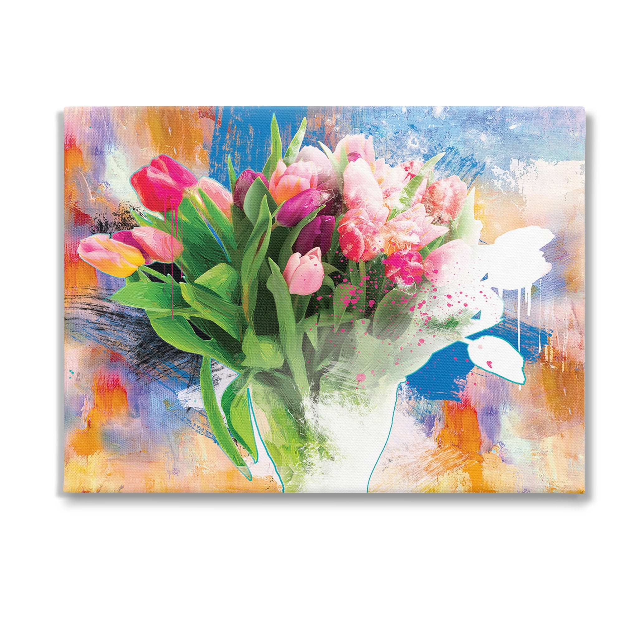 Stupell Industries Urban Spring Bouquet Botanical & Floral Painting Gallery Wrapped Canvas Art Print Wall Art, 40 x 30