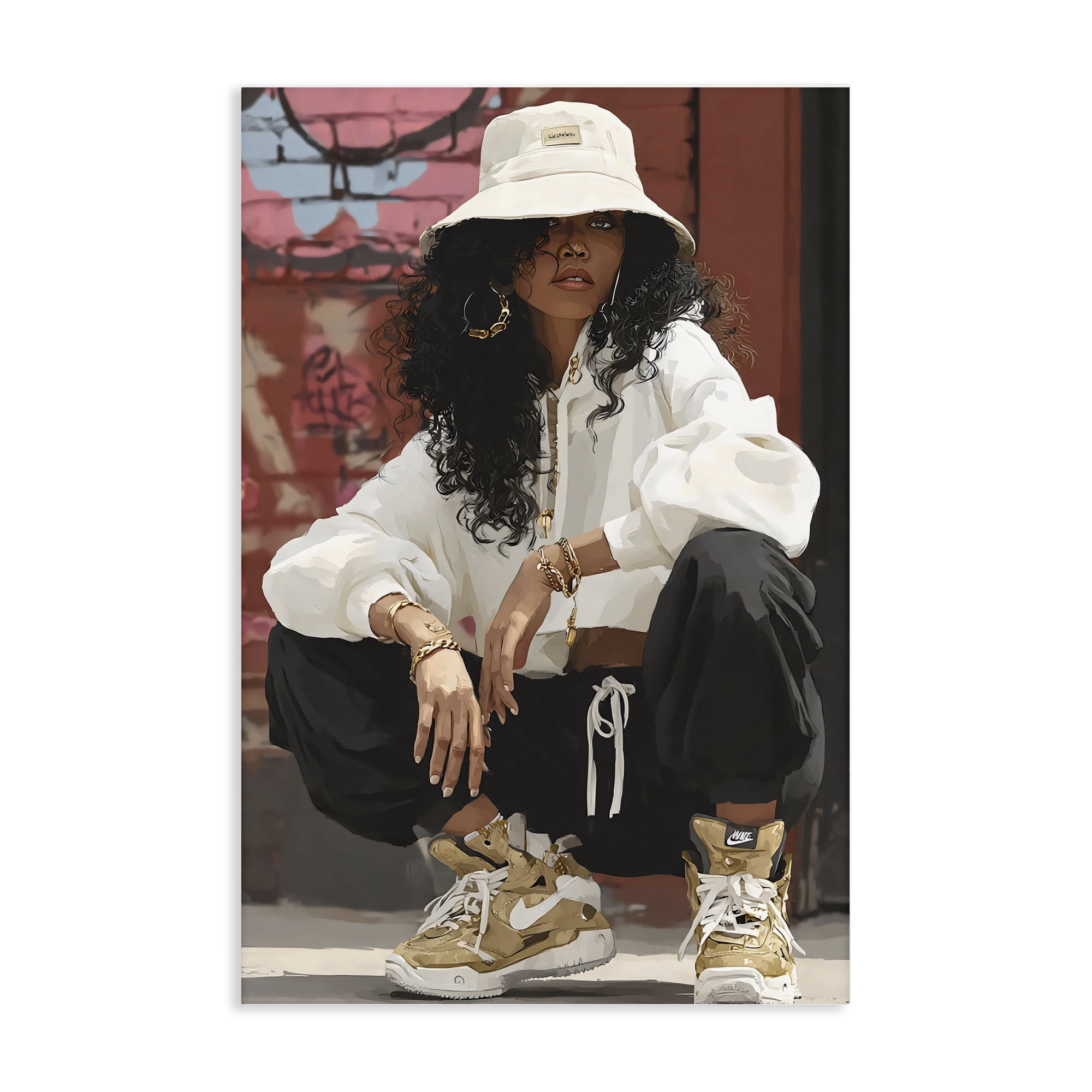 Stupell Industries Urban Streetwear Bucket Hat Canvas Wall Art, design by Franklyn Gregory
