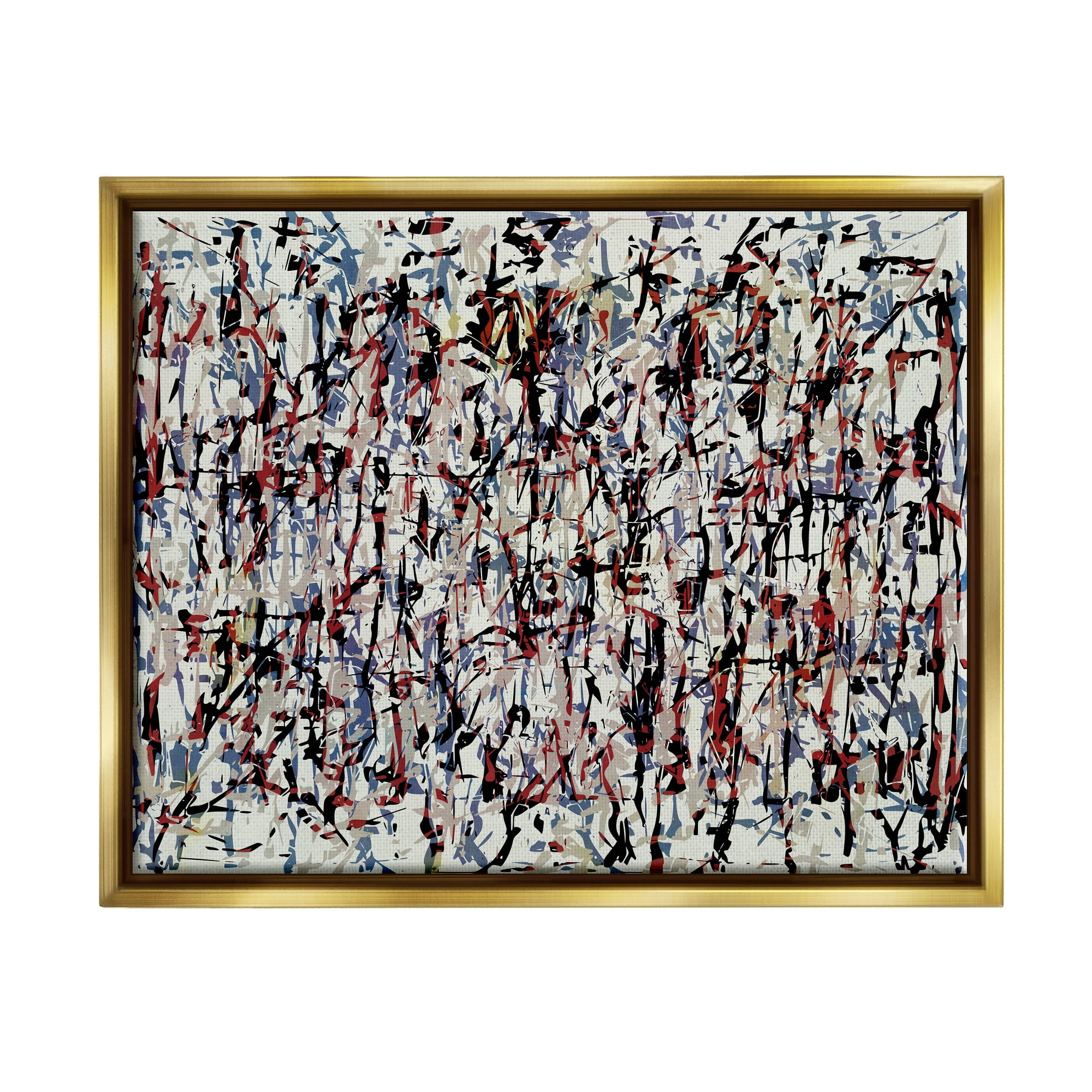 Stupell Industries Urban Style Abstract Splatter Abstract Painting Gold Floater Framed Art Print Wall Art, 21 x 17
