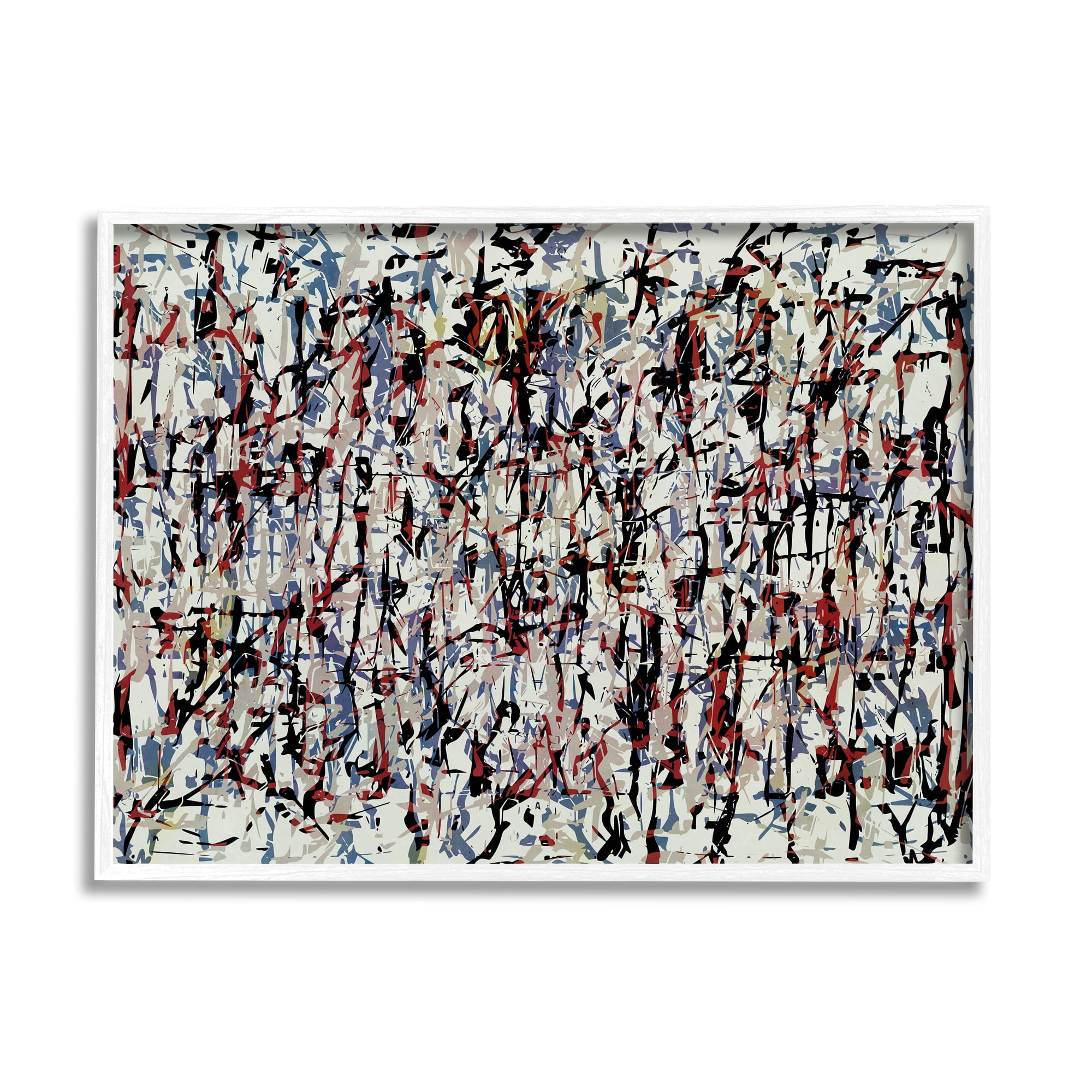 Stupell Industries Urban Style Abstract Splatter Abstract Painting White Framed Art Print Wall Art, 14 x 11