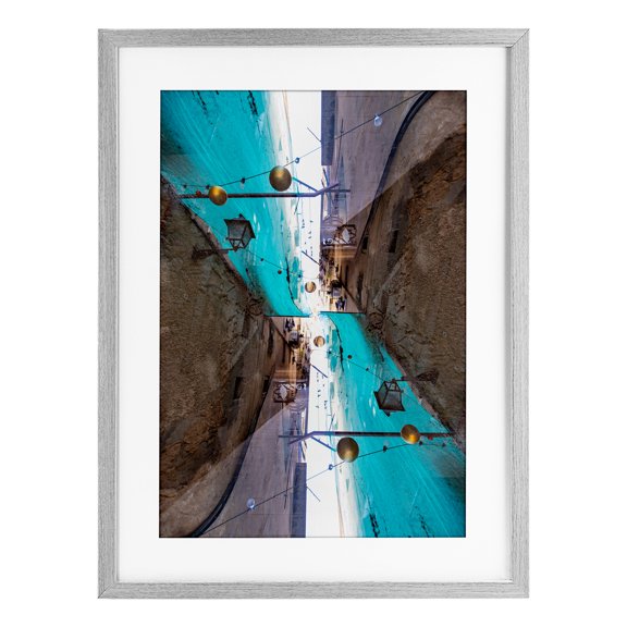 Stupell Industries Urban Surrealist Perspective Gray Framed Print Under Glass design by Robin Vandenabeele, 20 x 14