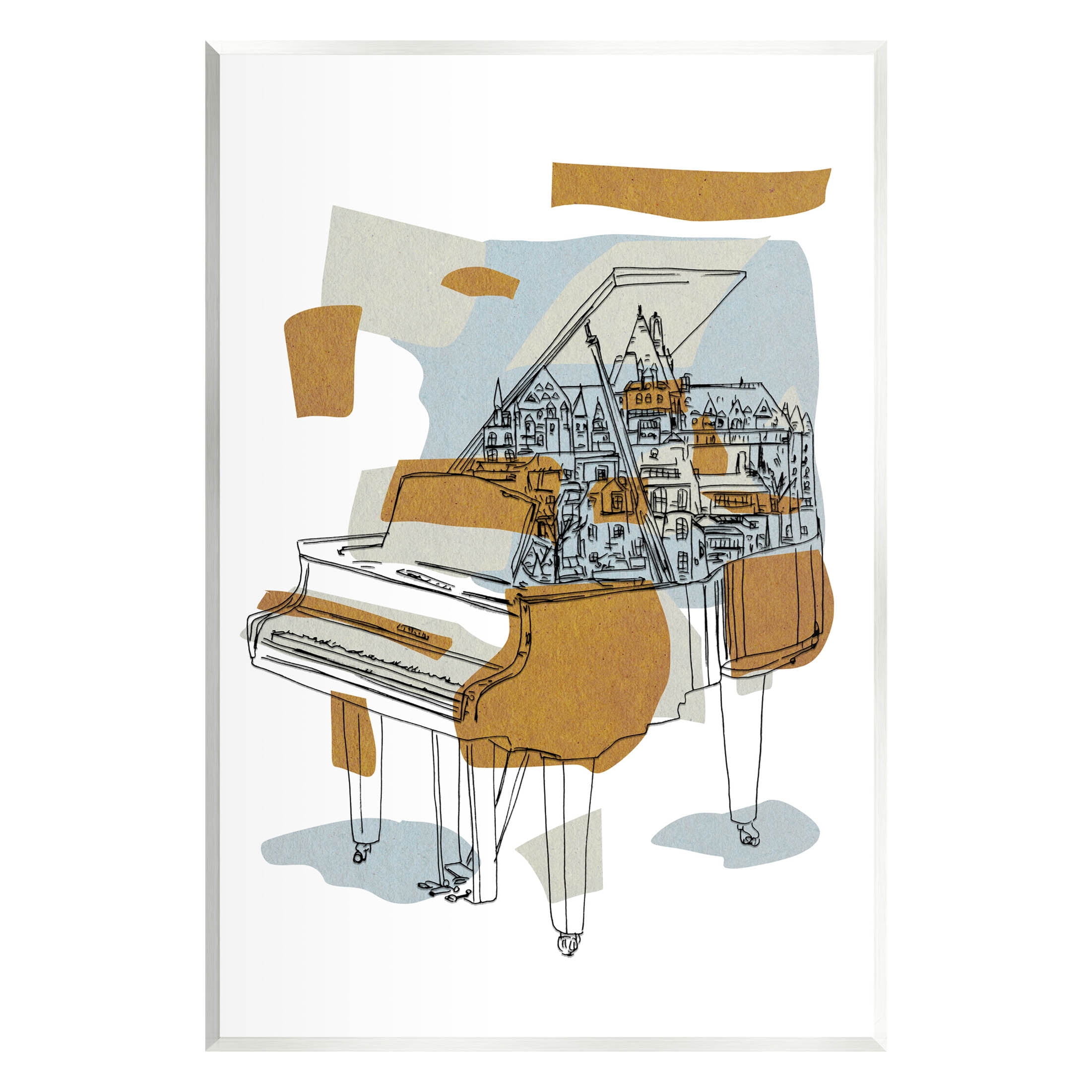 Stupell Industries Urban Town Grand Piano Graphic Art Unframed Art Print Wall Art, Design by Melissa Wang