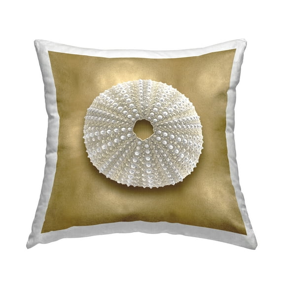 Stupell Industries Urchin Shell on Glam Decorative Printed Throw Pillow, 18 x 18