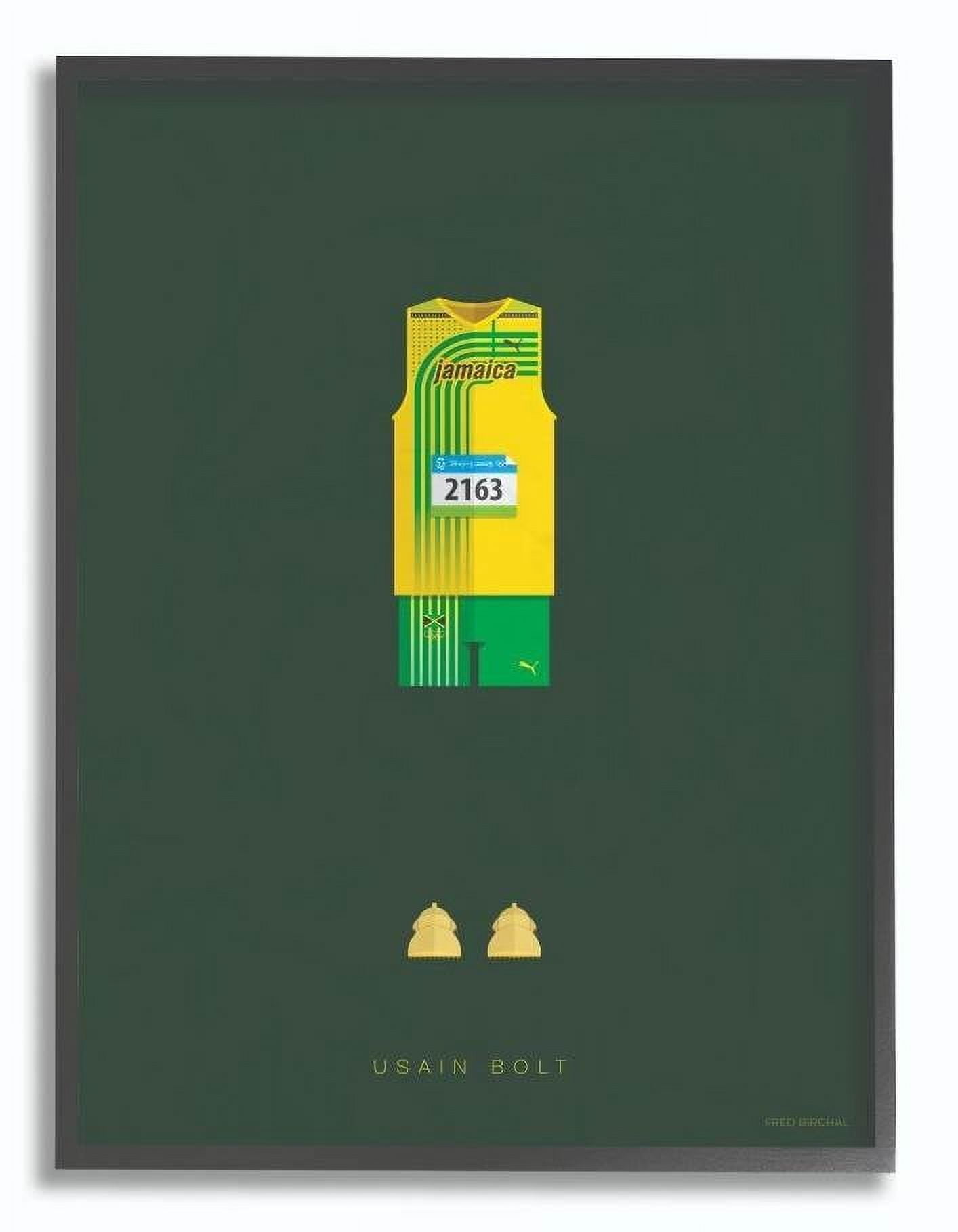 Stupell Industries Usain Bolt Famous People Characters Fashion Design Framed Wall Art by Fred Birchal