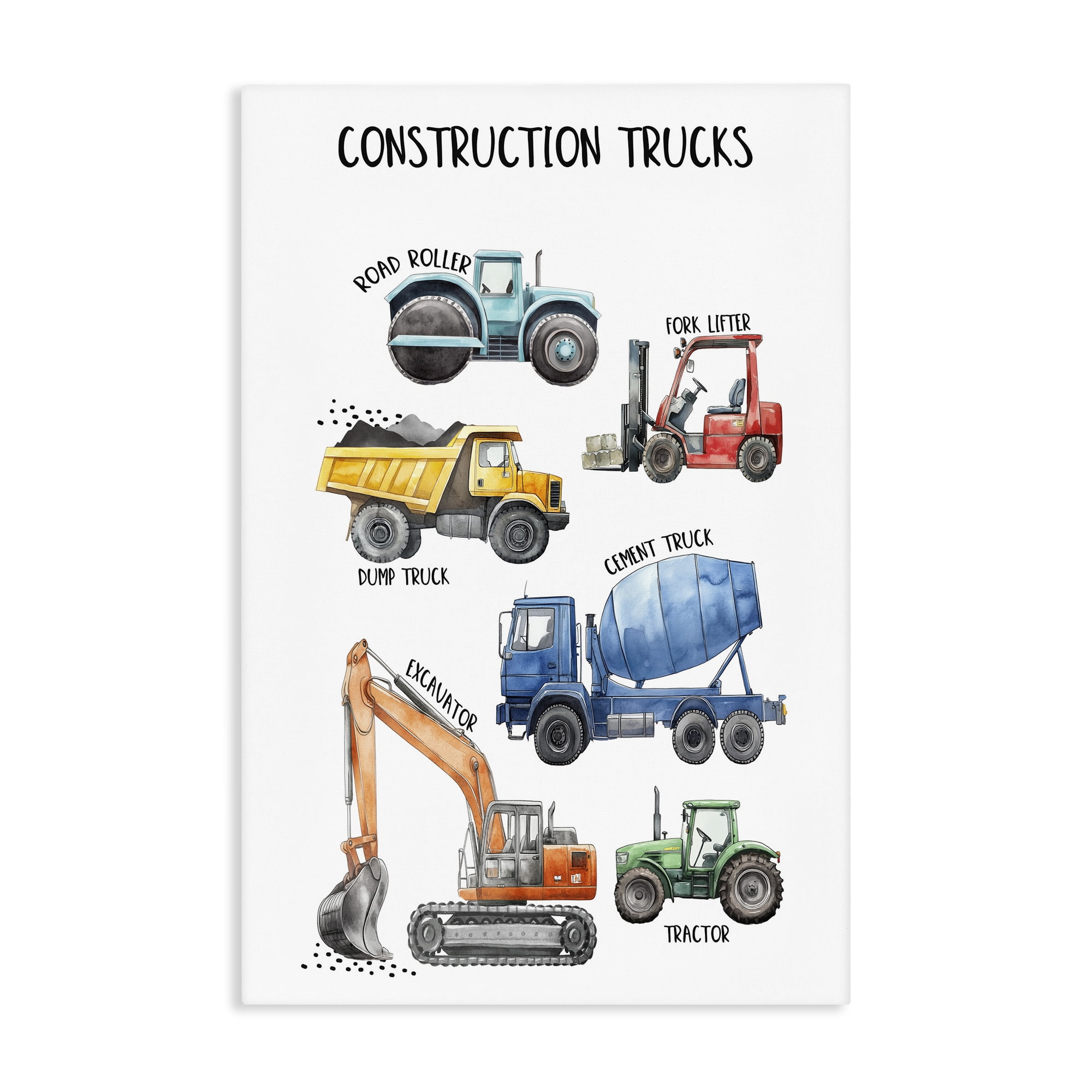 Stupell Industries Utility Trucks Construction Canvas Wall Art, design by Christine Simpson Art