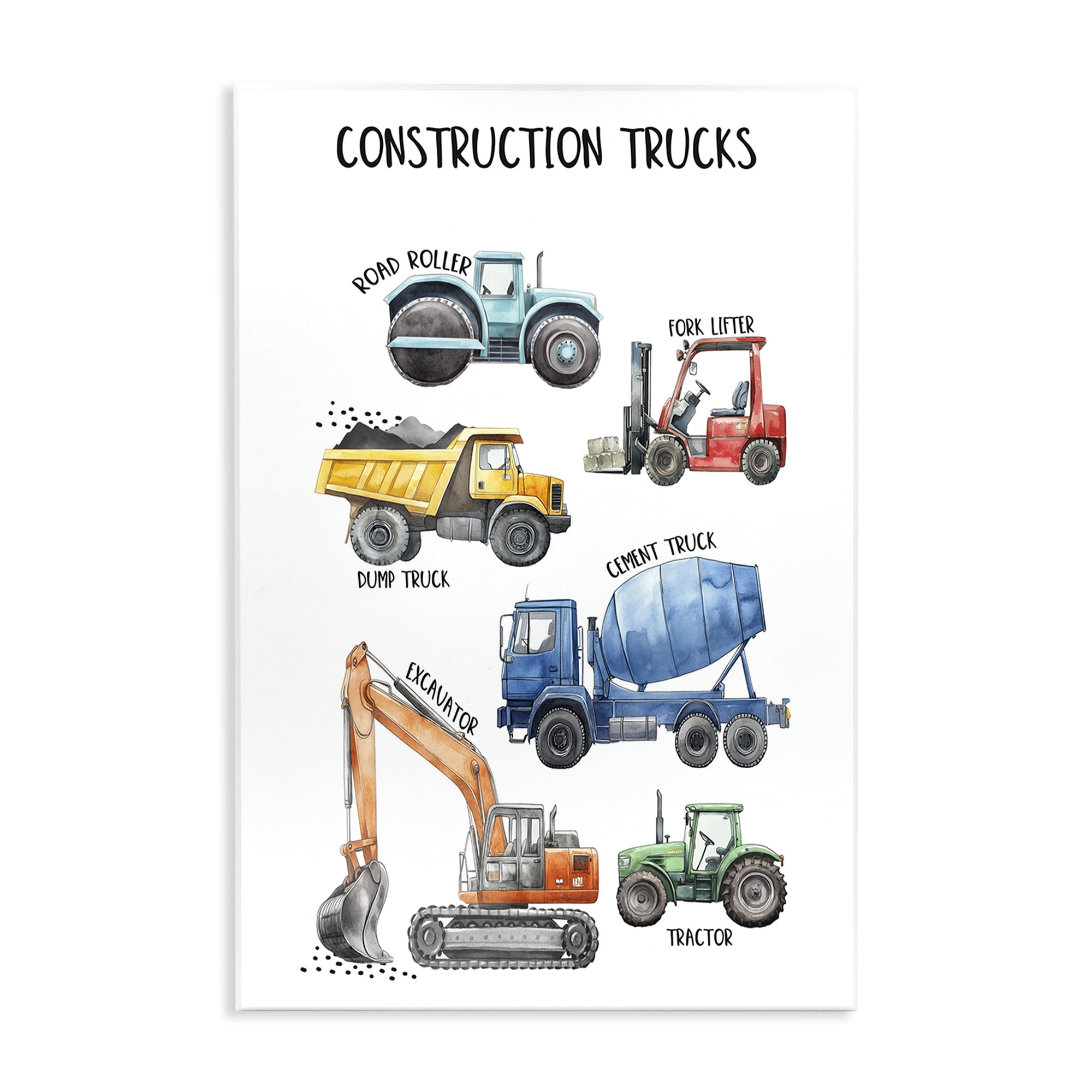 Stupell Industries Utility Trucks Construction Wall Plaque Art, design by Christine Simpson Art