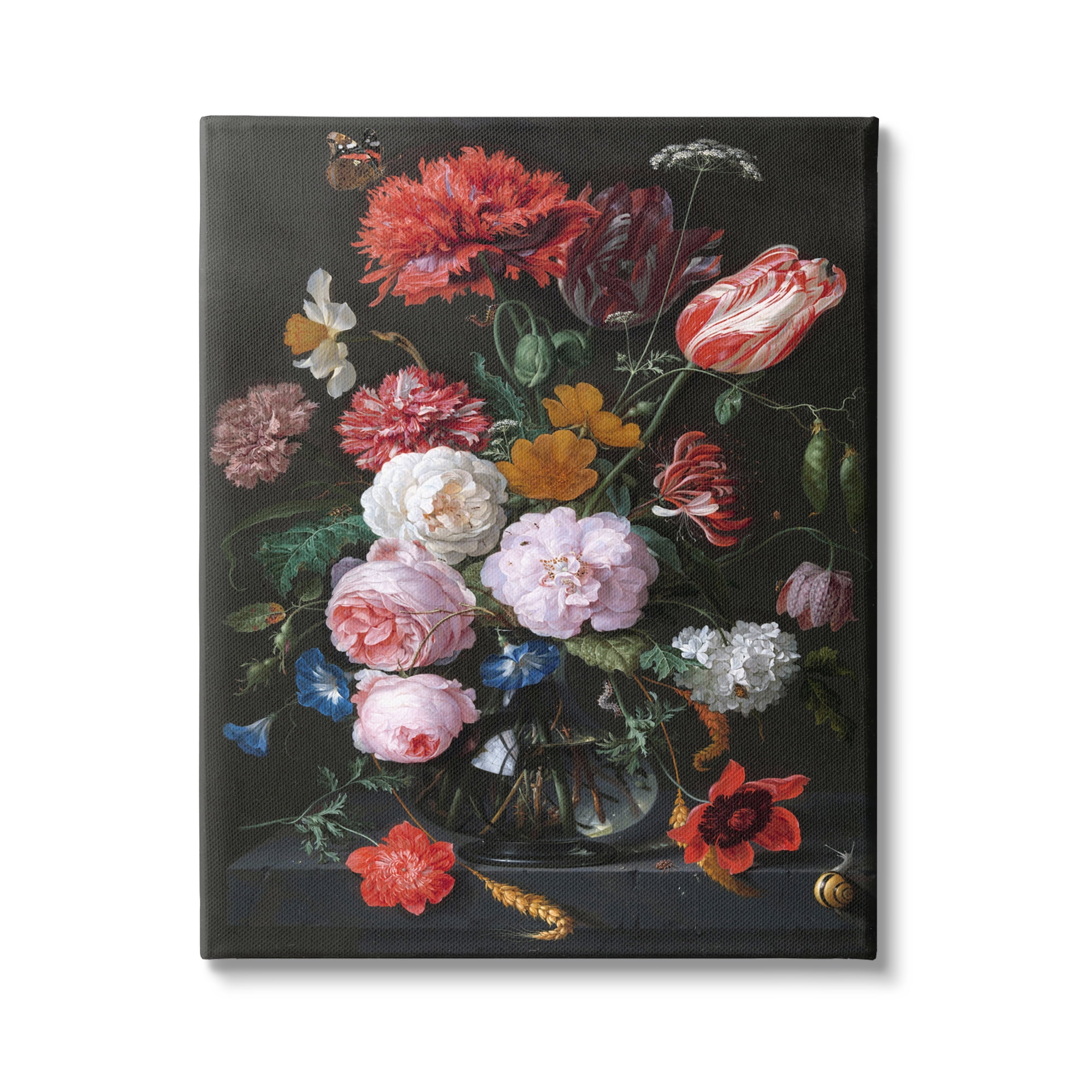Stupell Industries Vaas met Bloemen Jan Davidsz de Heem Classical Painting Painting Gallery Wrapped Canvas Print Wall Art, Design by one1000paintings