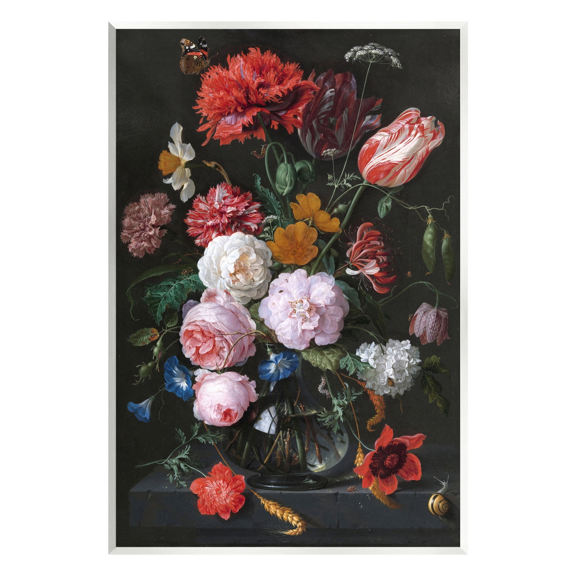 Stupell Industries Vaas met Bloemen Jan Davidsz de Heem Classical Painting Painting Unframed Art Print Wall Art, Design by one1000paintings