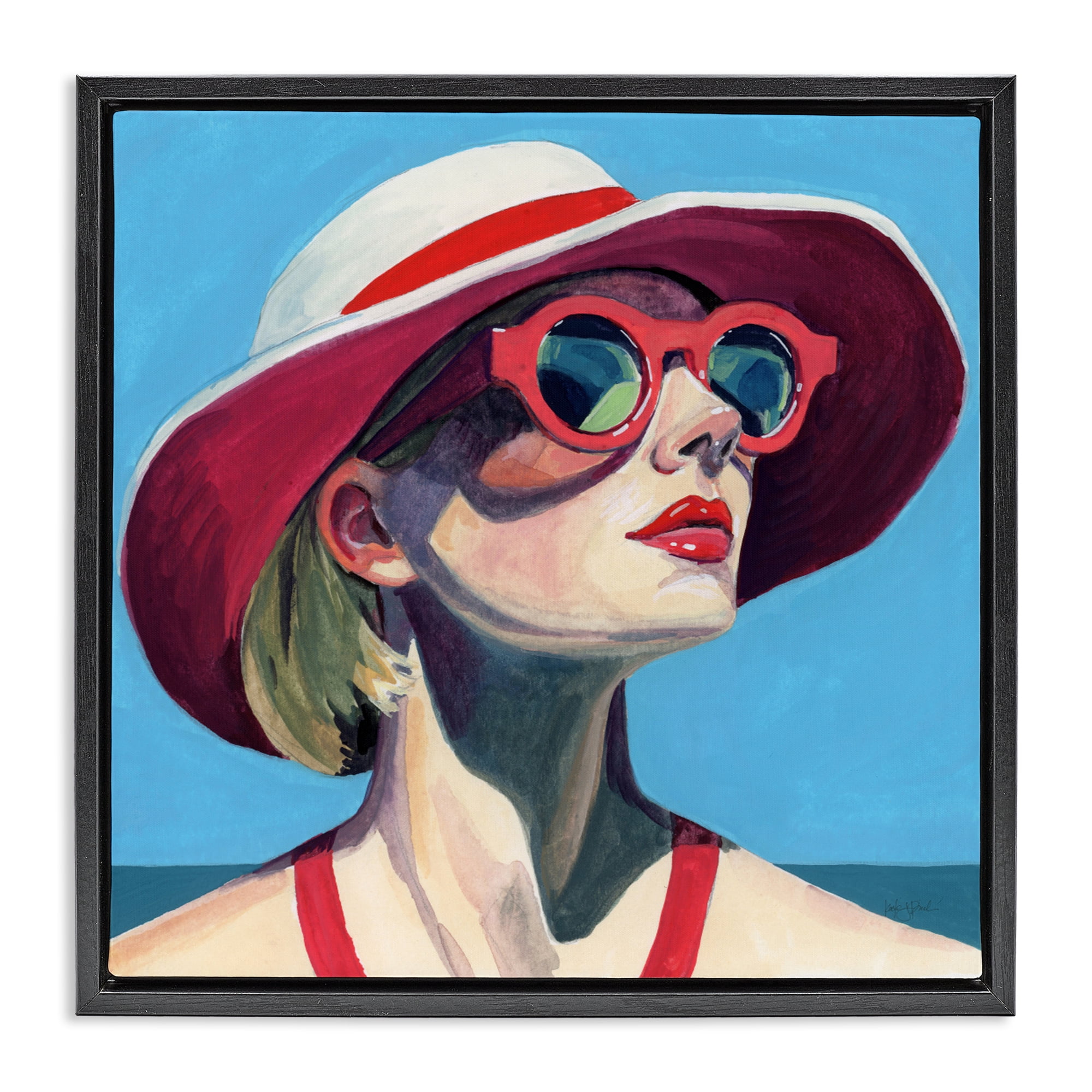 Stupell Industries Vacation In Style Black Framed Floater Canvas Wall Art, design by Kate Jarvik Birch
