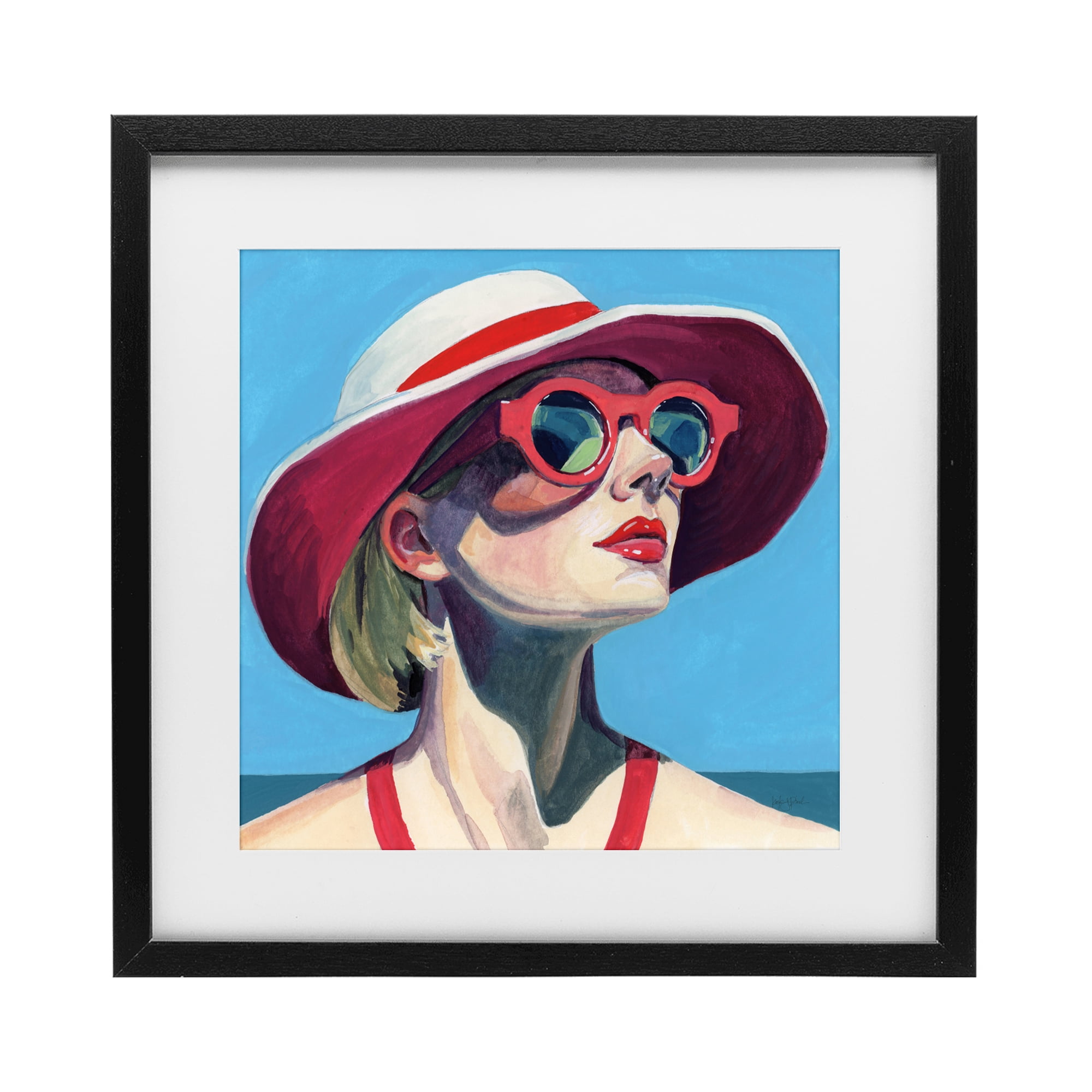 Stupell Industries Vacation In Style Black Framed Print Under Glass, design by Kate Jarvik Birch