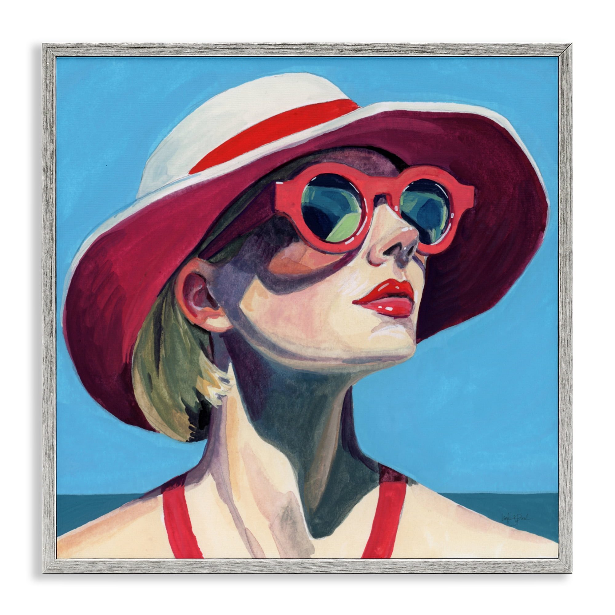 Stupell Industries Vacation In Style Gray Framed Giclee Art, design by Kate Jarvik Birch