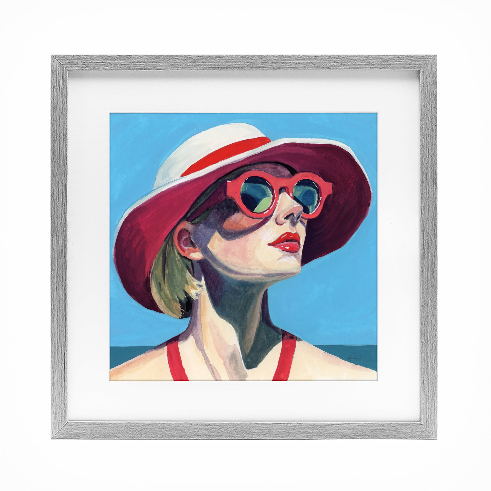 Stupell Industries Vacation In Style Gray Framed Print Under Glass, design by Kate Jarvik Birch
