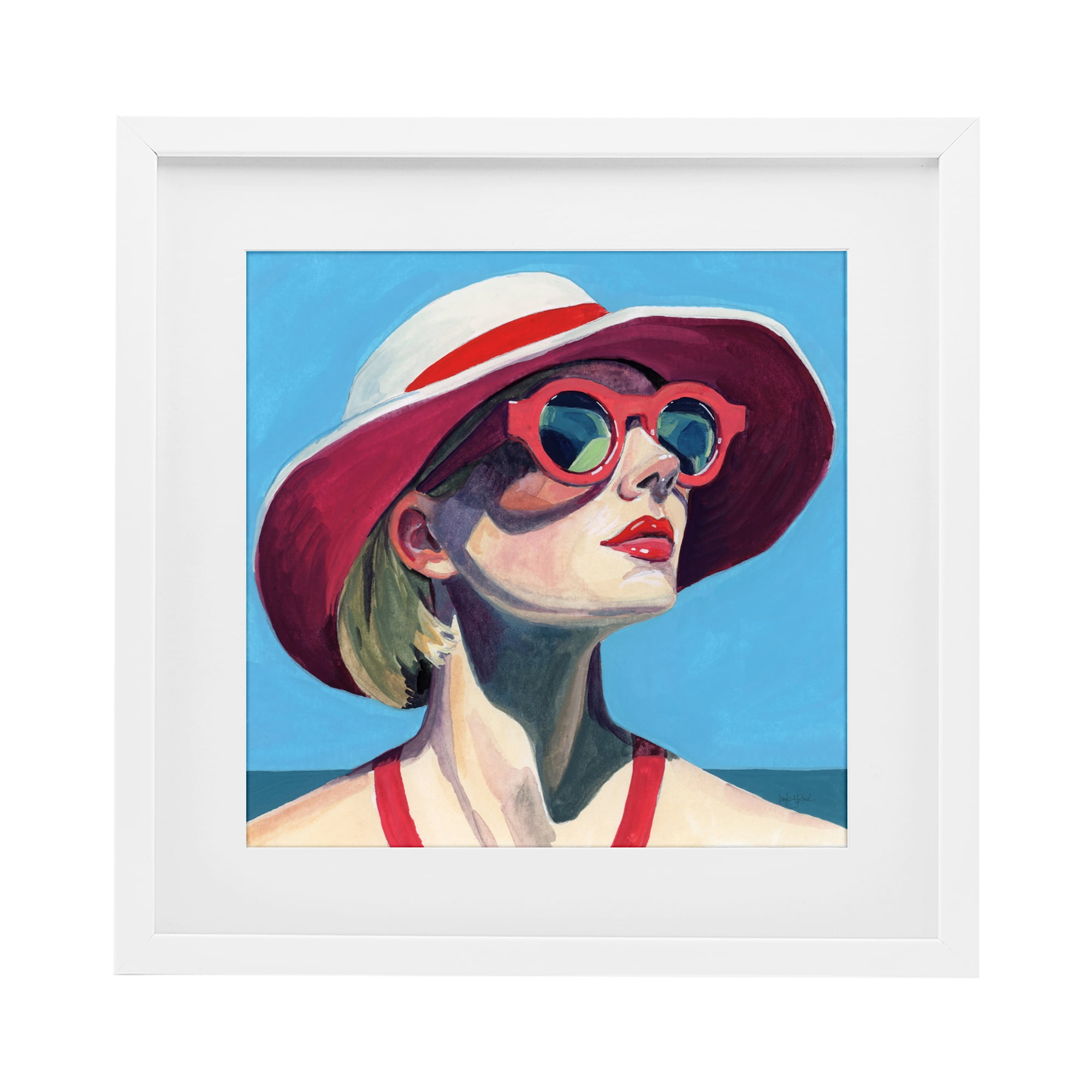 Stupell Industries Vacation In Style White Framed Print Under Glass, design by Kate Jarvik Birch