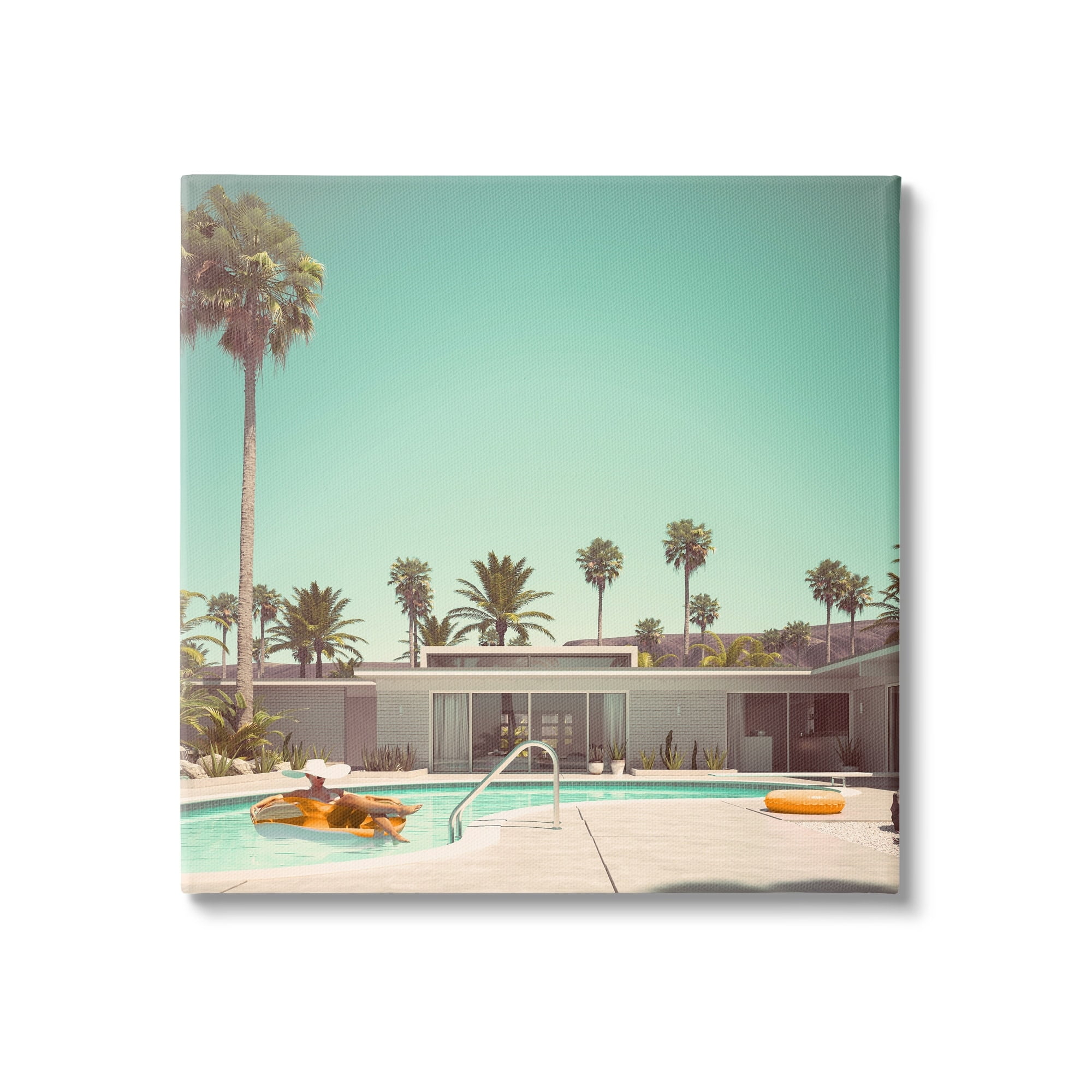 Stupell Industries Vacation Pool Desert Retreat West Coast Architecture,17 x 17, Design by Lil' Rue