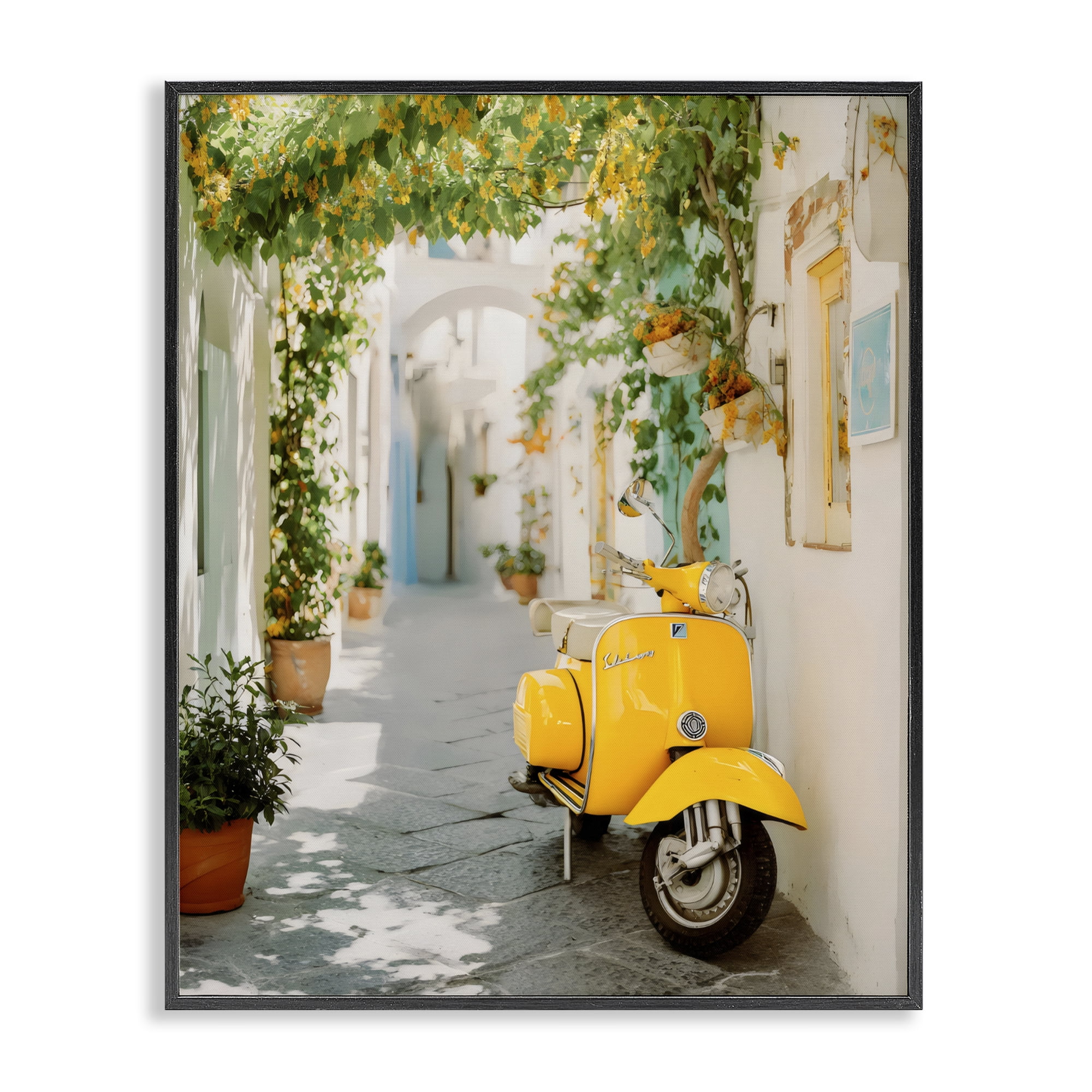Stupell Industries Vacation Ride Through Alley Black Framed Giclee Art, design by Franklyn Gregory
