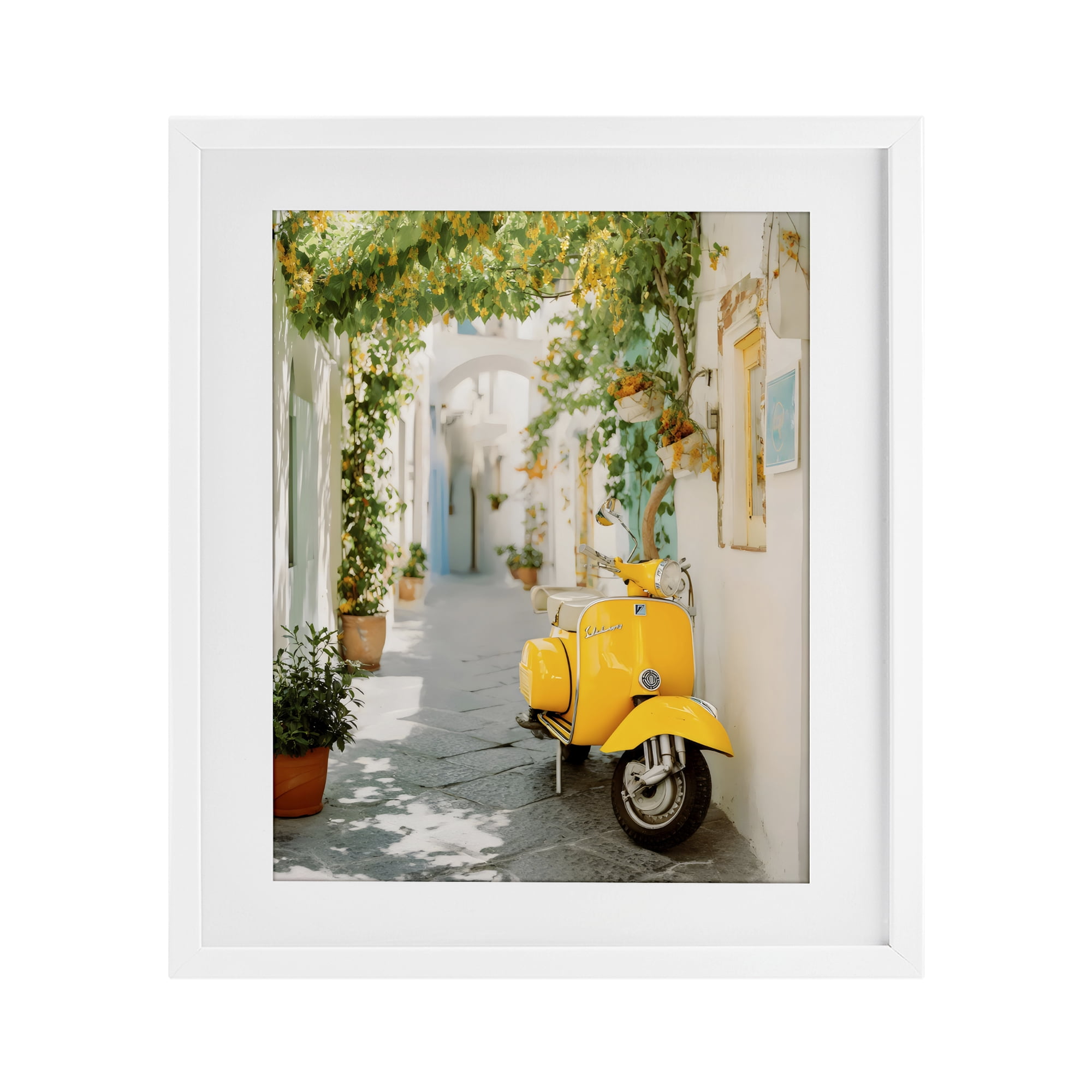 Stupell Industries Vacation Ride Through Alley White Framed Print Under Glass, design by Franklyn Gregory