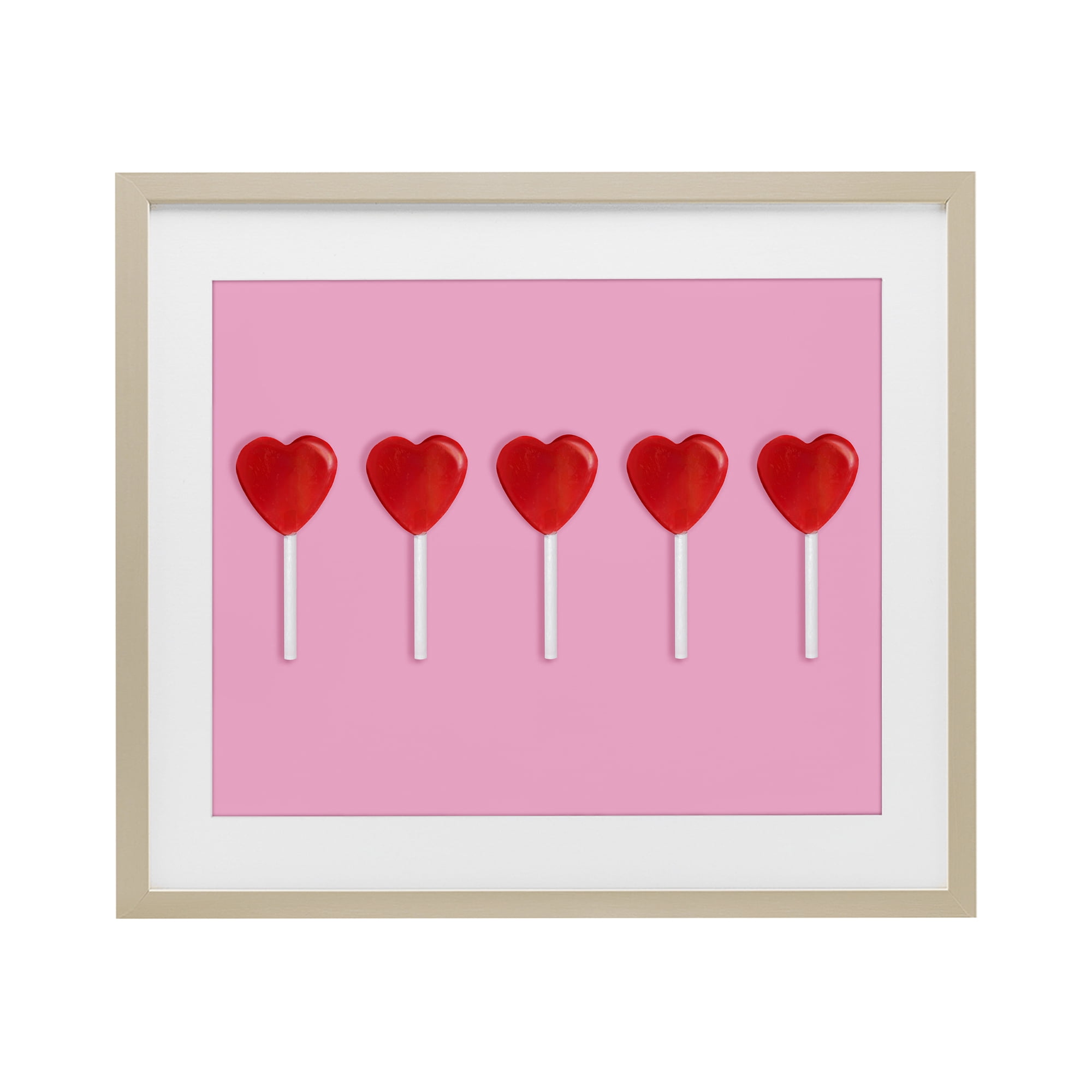 Stupell Industries Valentine's Heart Pops Birch Framed Print Under Glass, design by LISH Creative