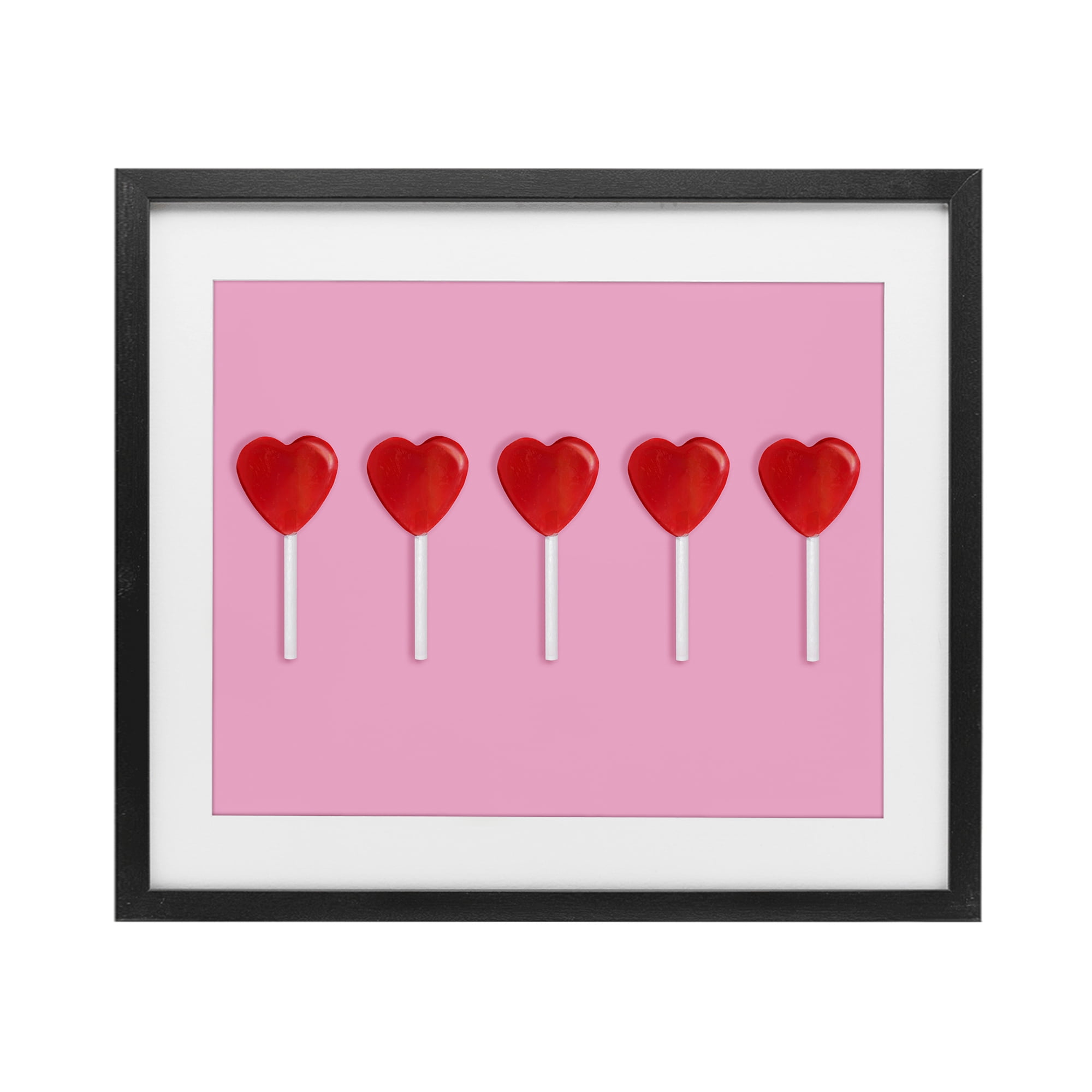 Stupell Industries Valentine's Heart Pops Black Framed Print Under Glass, design by LISH Creative
