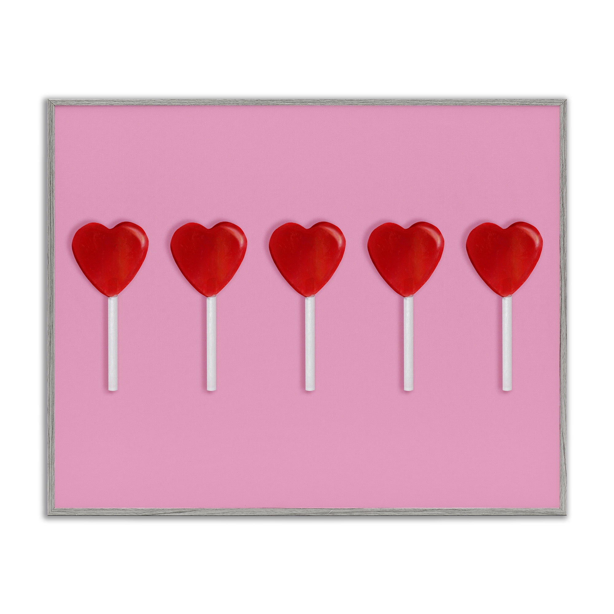 Stupell Industries Valentine's Heart Pops Gray Framed Giclee Art, design by LISH Creative