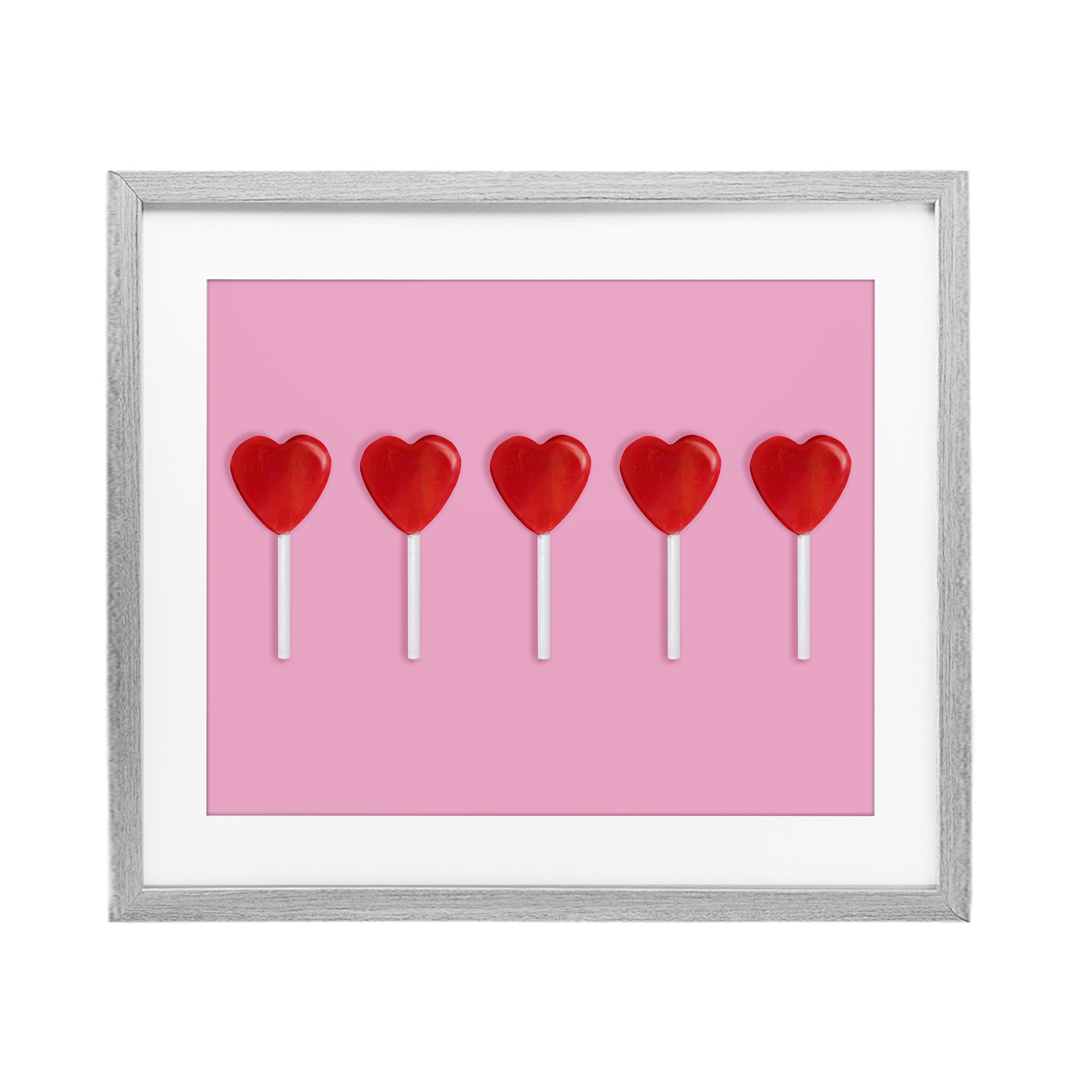 Stupell Industries Valentine's Heart Pops Gray Framed Print Under Glass, design by LISH Creative