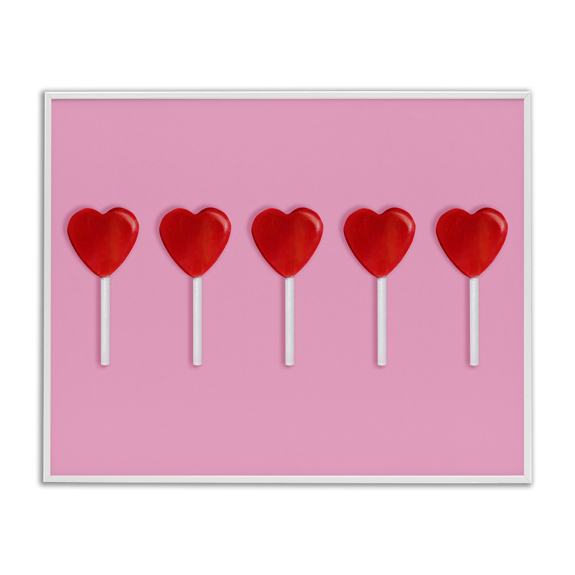 Stupell Industries Valentine's Heart Pops White Framed Giclee Art, design by LISH Creative