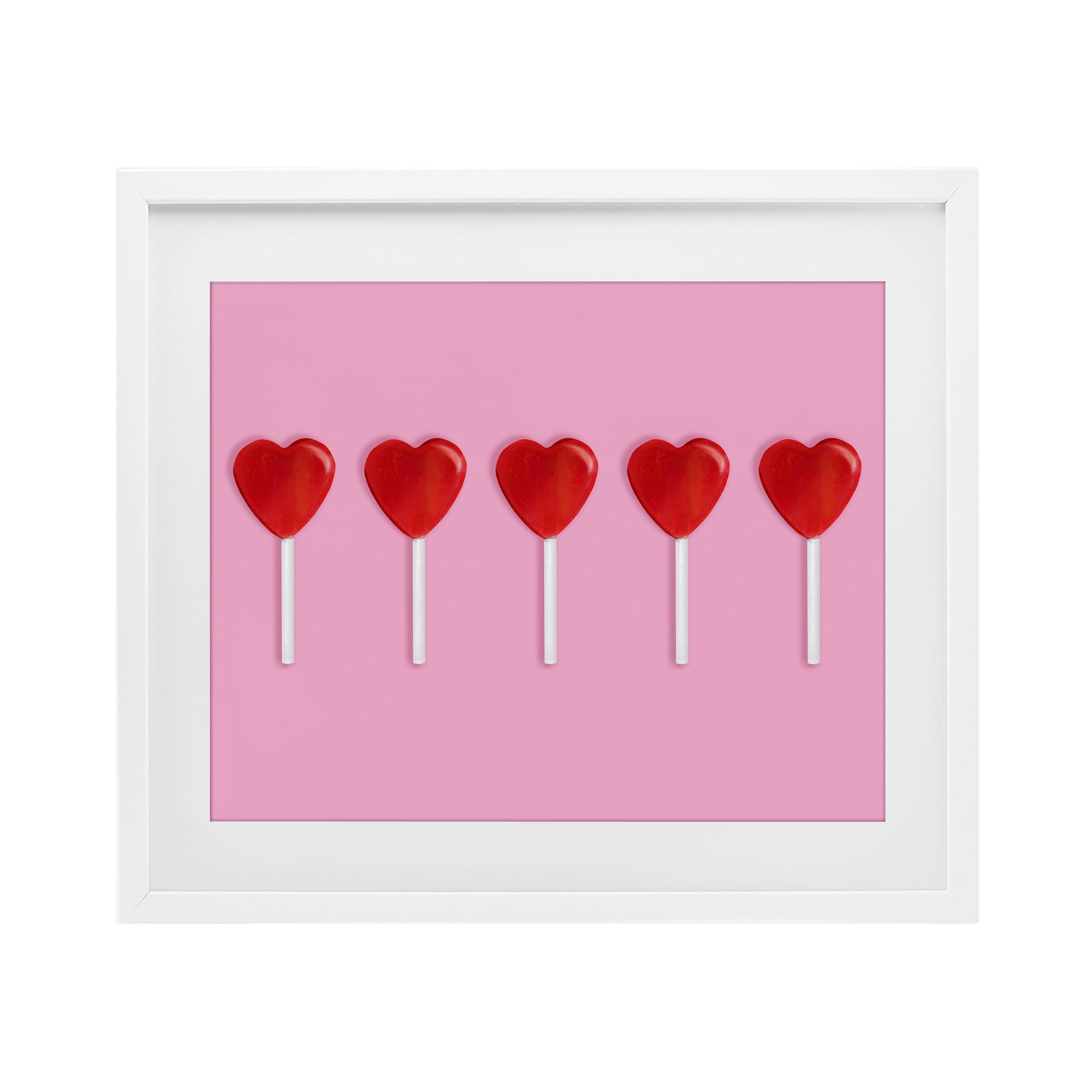 Stupell Industries Valentine's Heart Pops White Framed Print Under Glass, design by LISH Creative