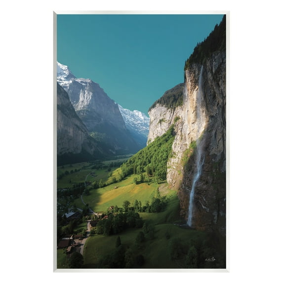 Stupell Industries Valley Cliffs Grassland Landscape Photography Unframed Art Print Wall Art, 13 x 19