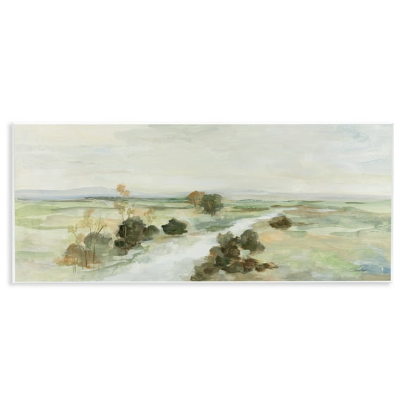Stupell Industries Valley Creek Landscape Landscape & Nature Painting Unframed Art Print Wall Art, 17 x 7