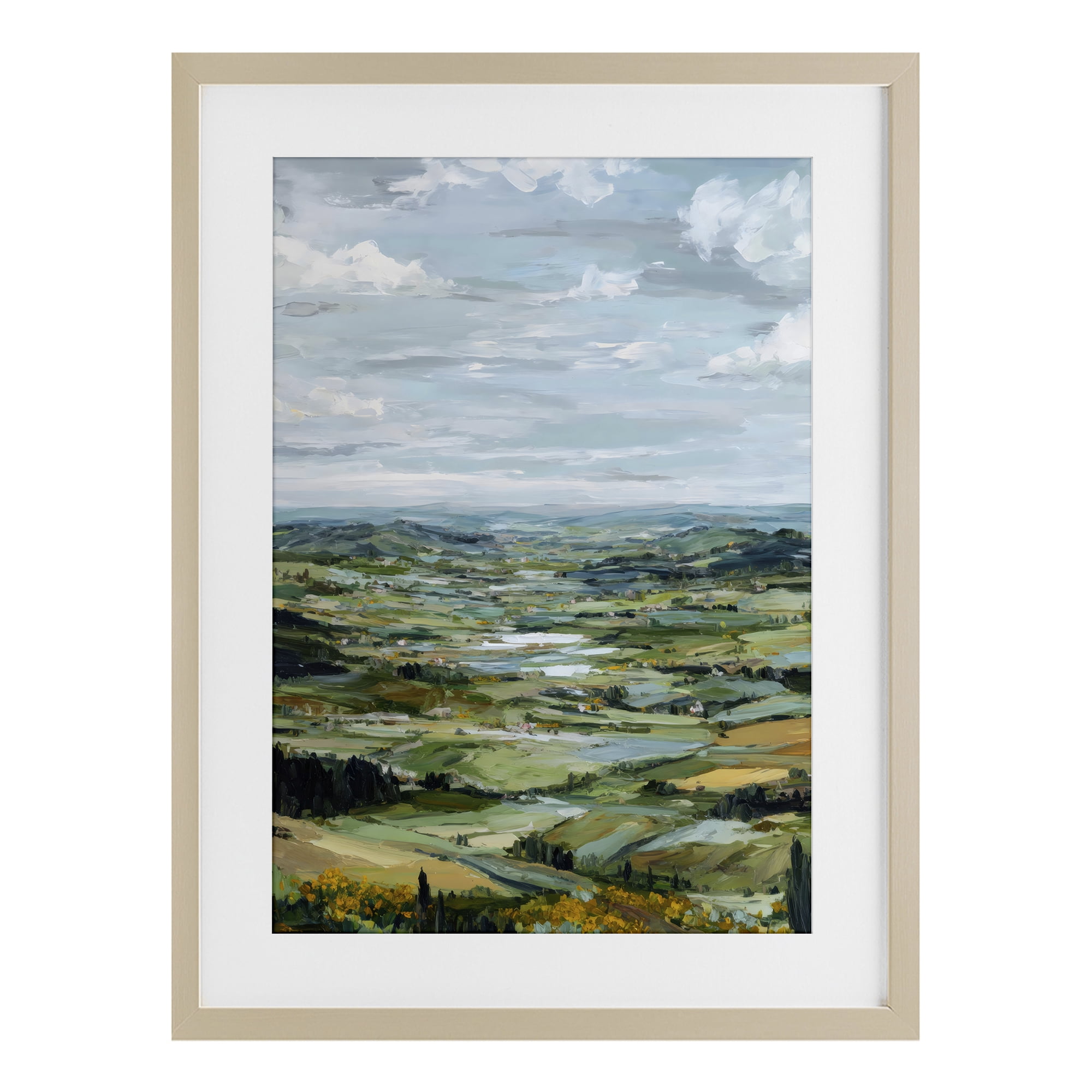 Stupell Industries Valley Living with Verdant Hills Birch Framed Print Under Glass, design by Petal Prints Design