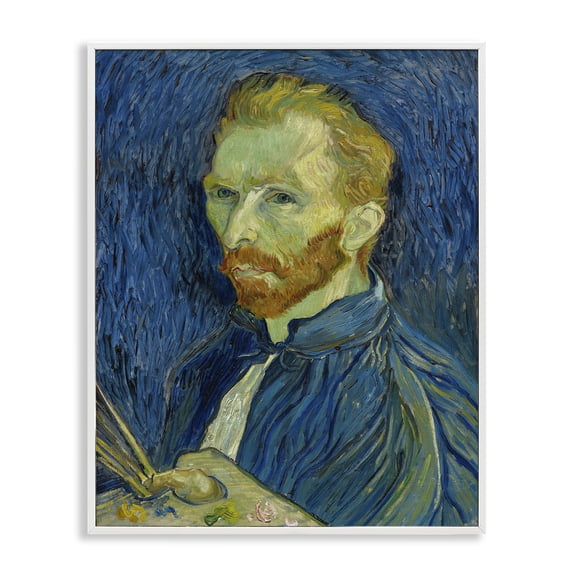 Stupell Industries Van Gogh Blue Self Portrait People Painting White Framed Art Print Wall Art, 24 x 30