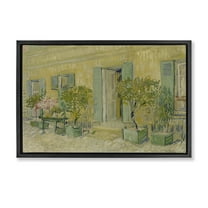 Stupell Industries Van Gogh Classic Restaurant Buildings & Architecture Painting Black Floater Framed Canvas Art Print Wall Art, 25 x 17