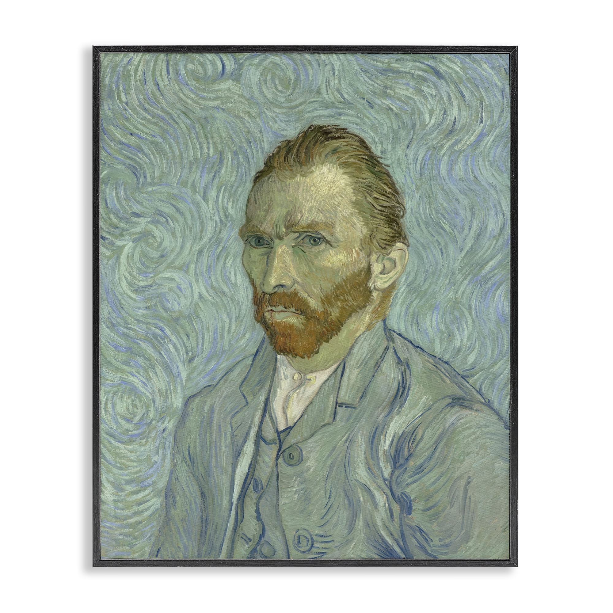 Stupell Industries Van Gogh Classic Self Portrait People Painting Black Framed Art Print Wall Art, 24 x 30