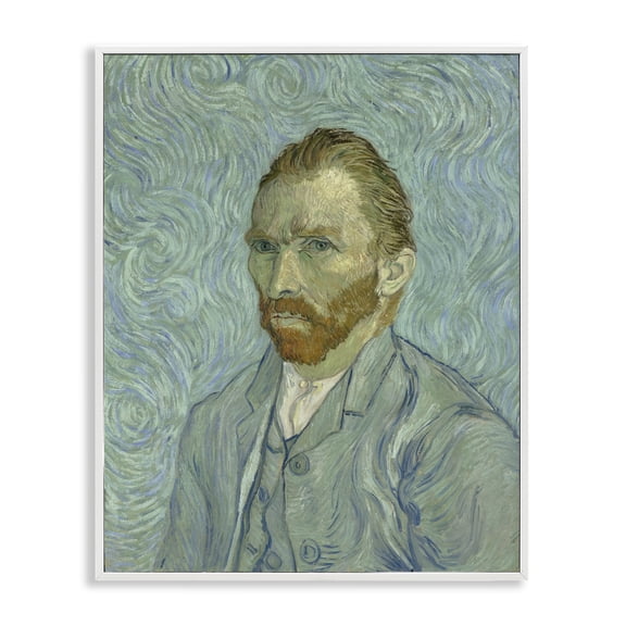 Stupell Industries Van Gogh Classic Self Portrait People Painting White Framed Art Print Wall Art, 24 x 30