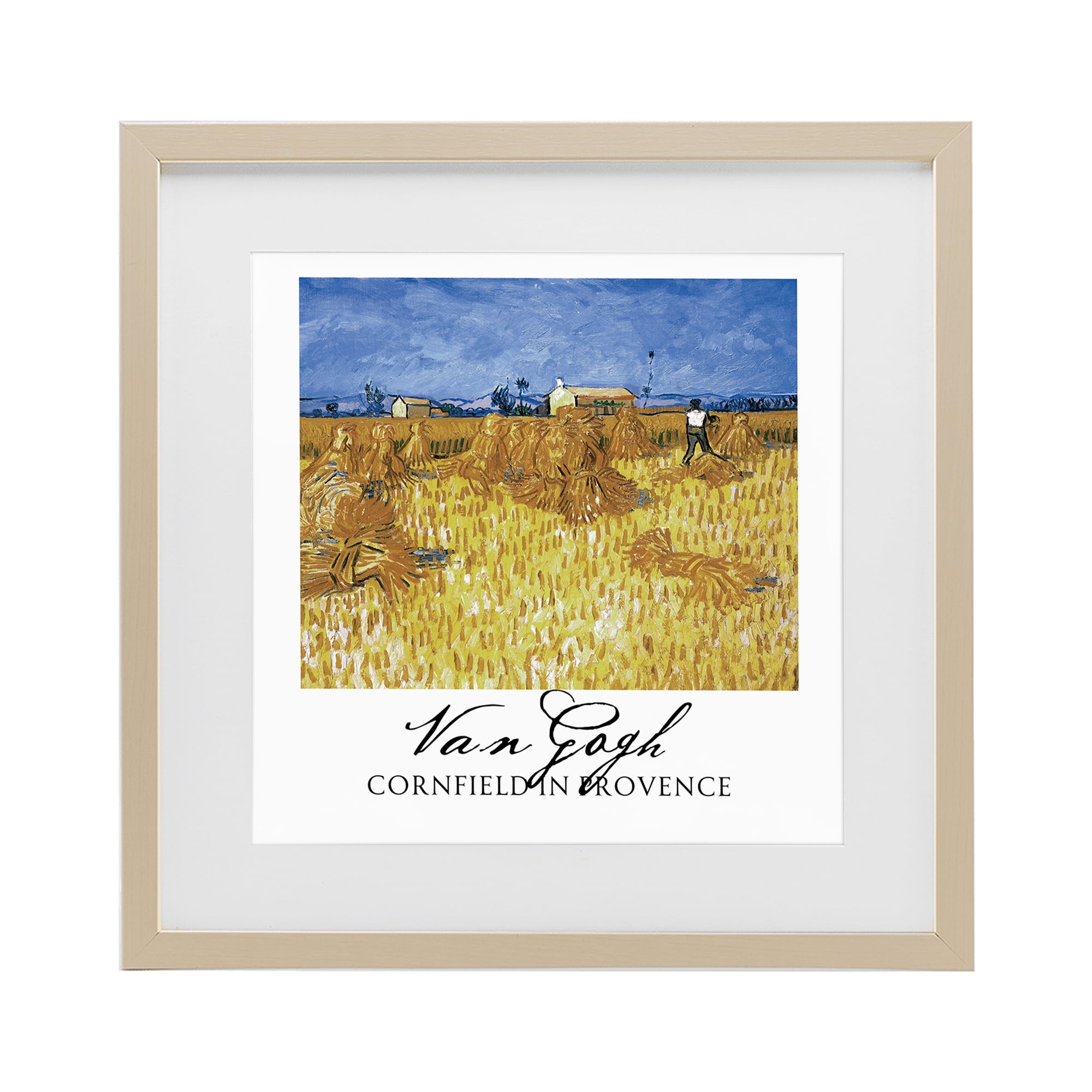 Stupell Industries Van Gogh Cornfield Provence Birch Framed Print Under Glass, design by Vintage Hustle