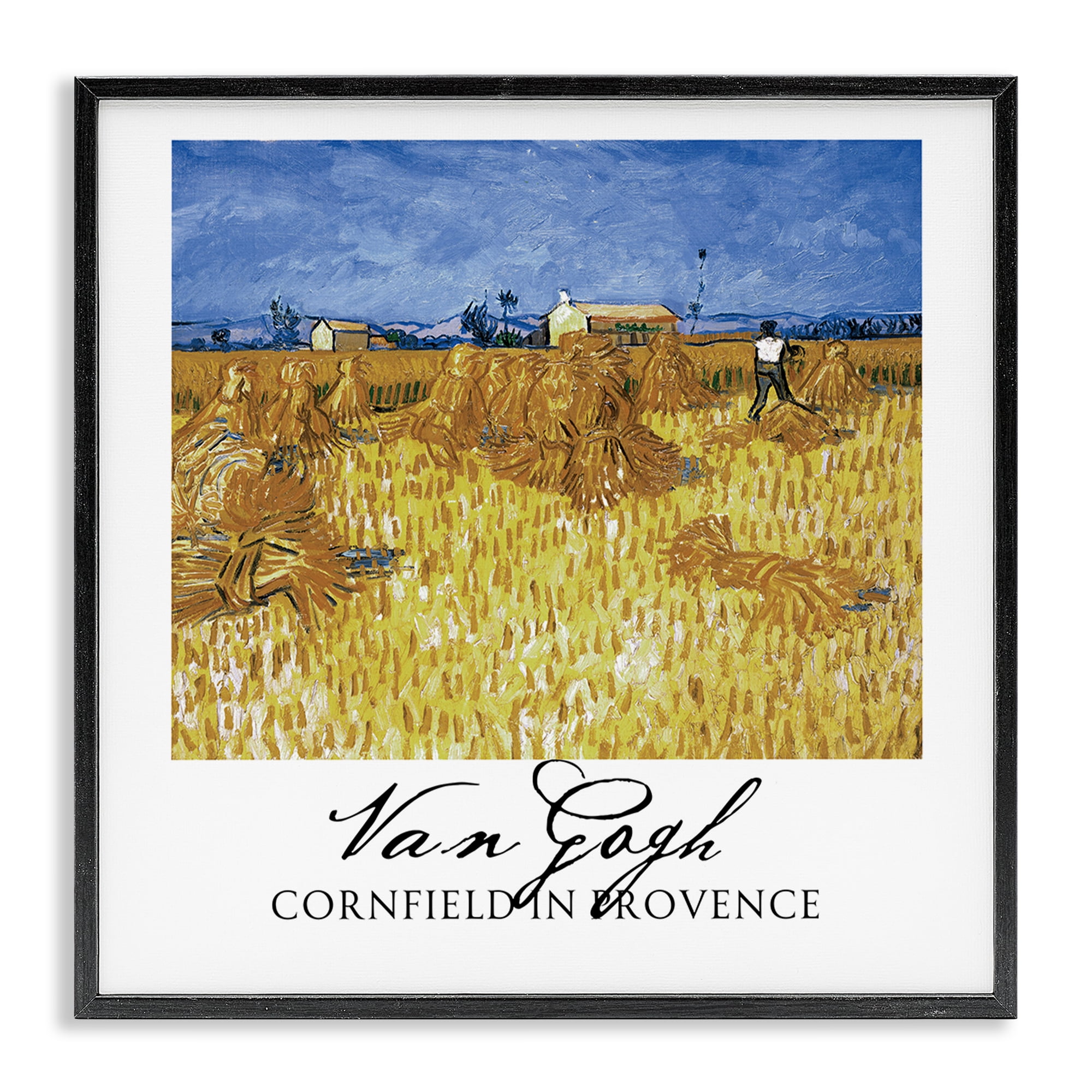 Stupell Industries Van Gogh Cornfield Provence Black Framed Giclee Art, design by Vintage Hustle