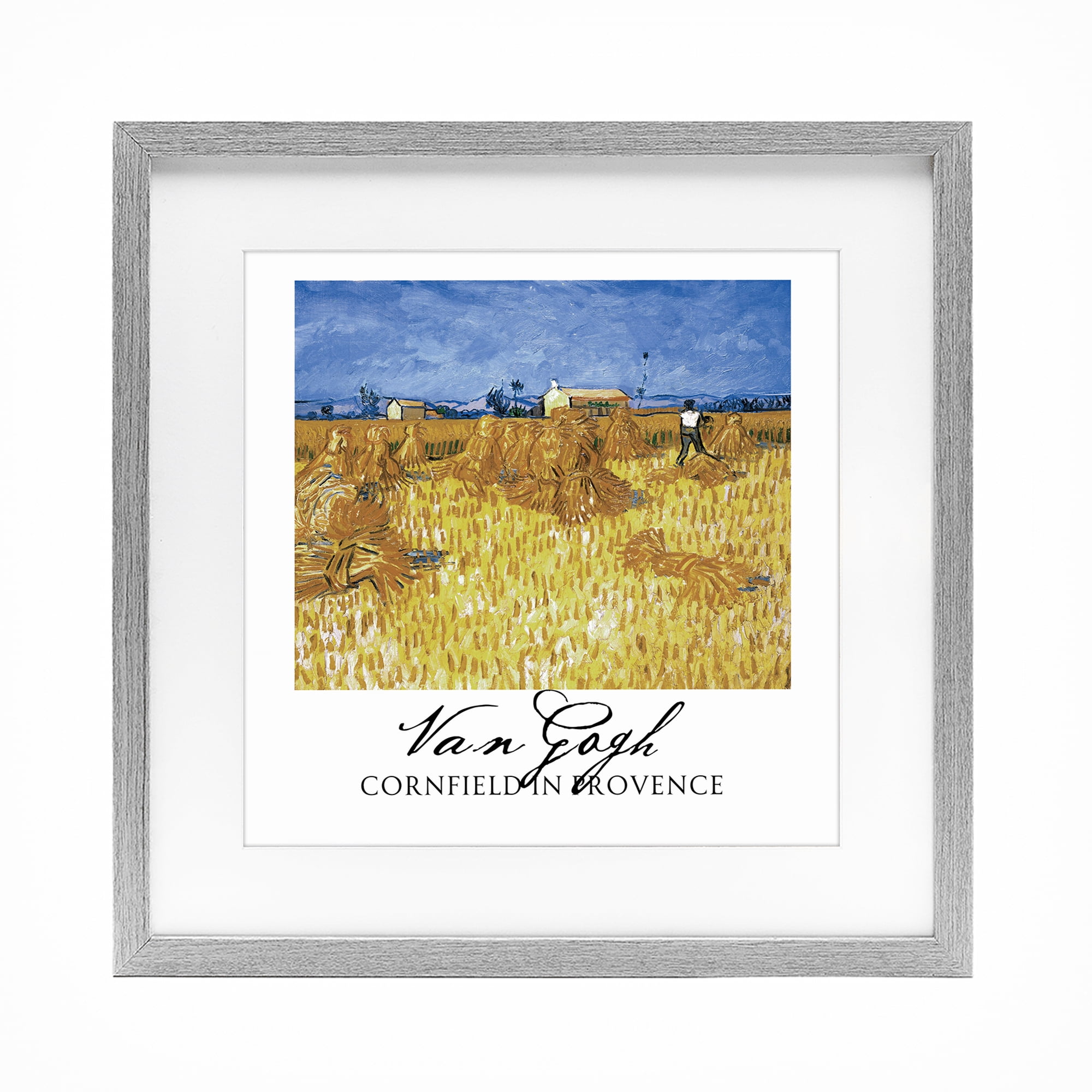 Stupell Industries Van Gogh Cornfield Provence Gray Framed Print Under Glass, design by Vintage Hustle