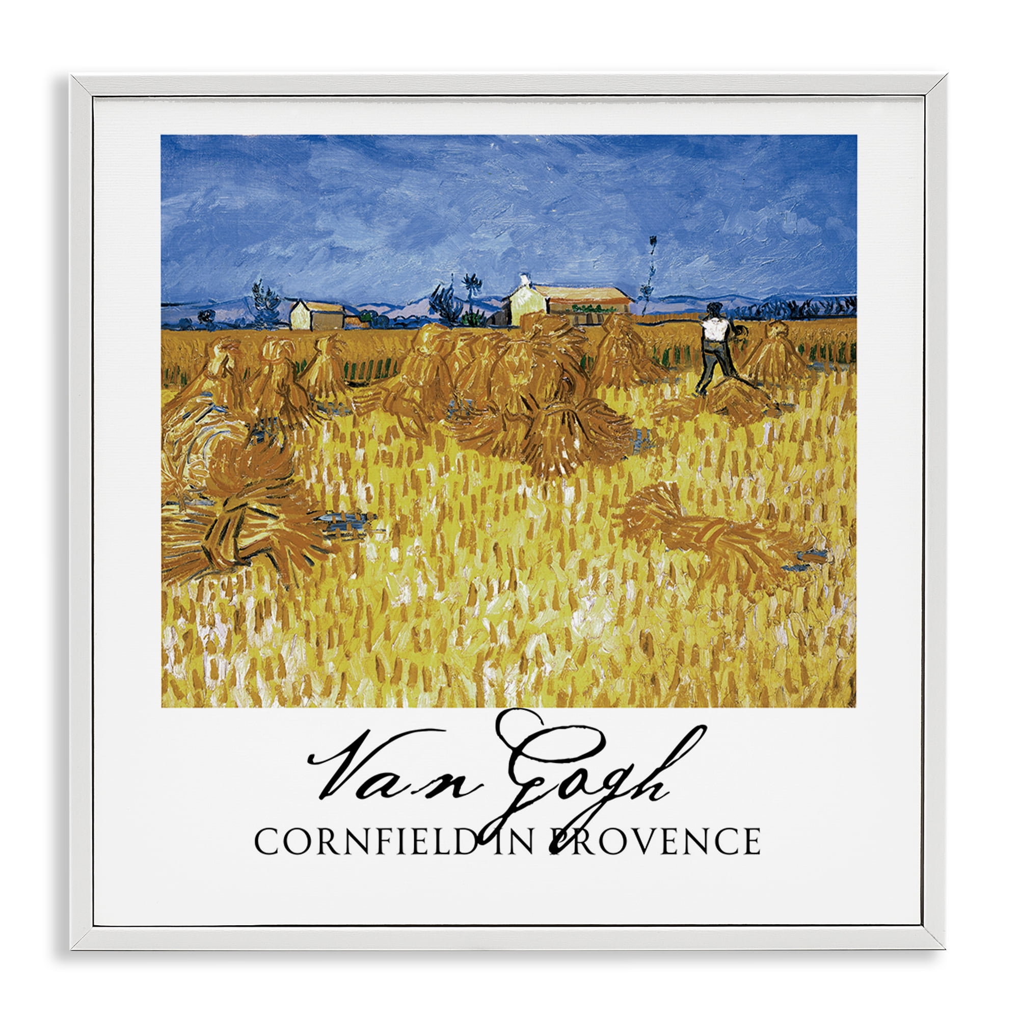 Stupell Industries Van Gogh Cornfield Provence White Framed Giclee Art, design by Vintage Hustle