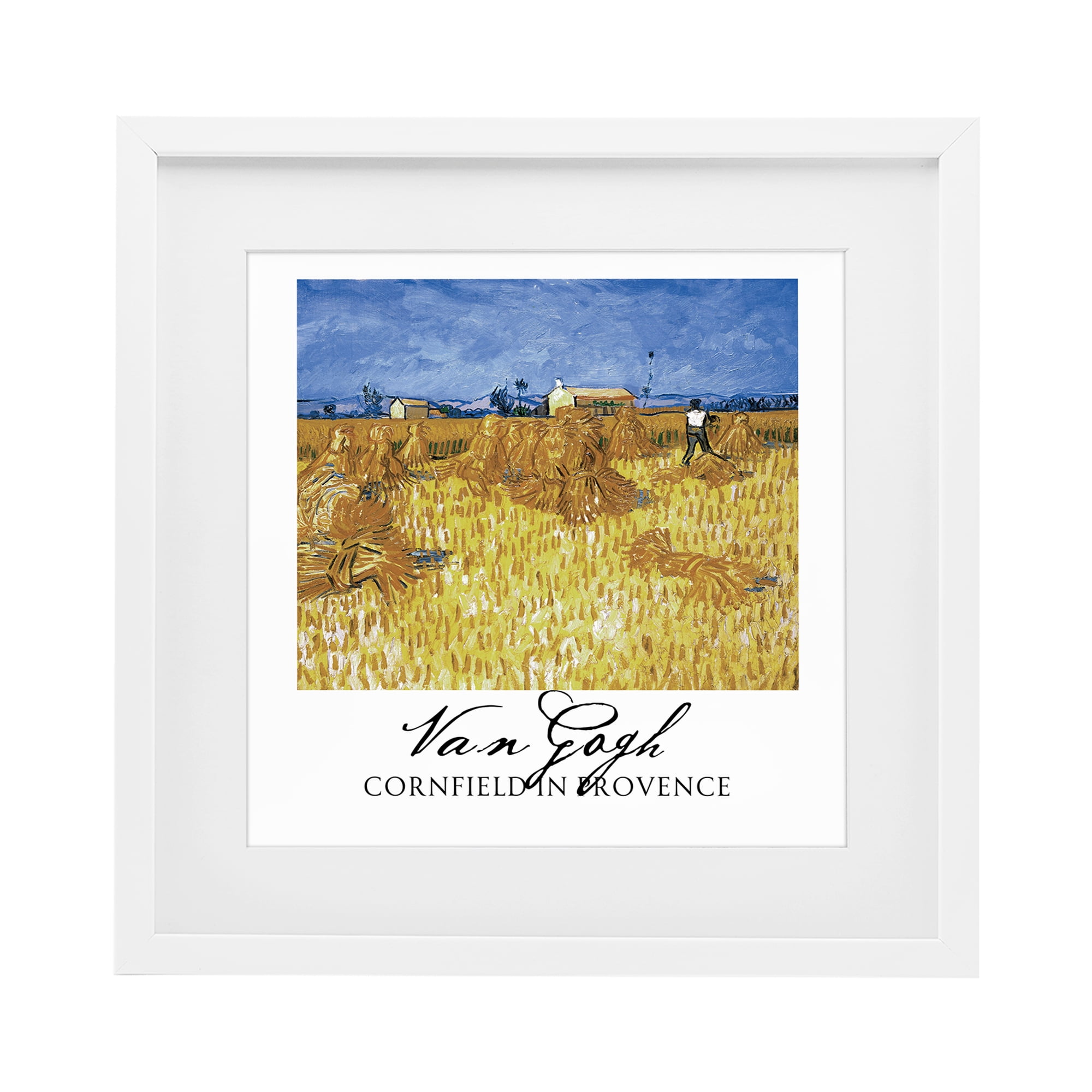 Stupell Industries Van Gogh Cornfield Provence White Framed Print Under Glass, design by Vintage Hustle