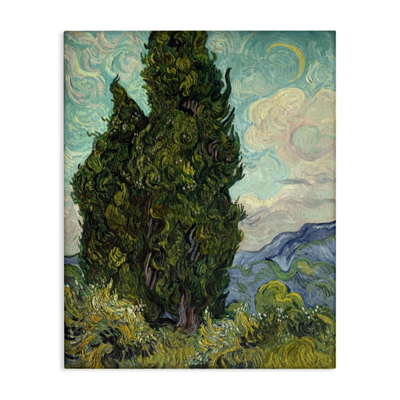 Stupell Industries Van Gogh Cypress Landscape Landscape & Nature Painting Wrapped Canvas Art Print Wall Art, 16 x 20