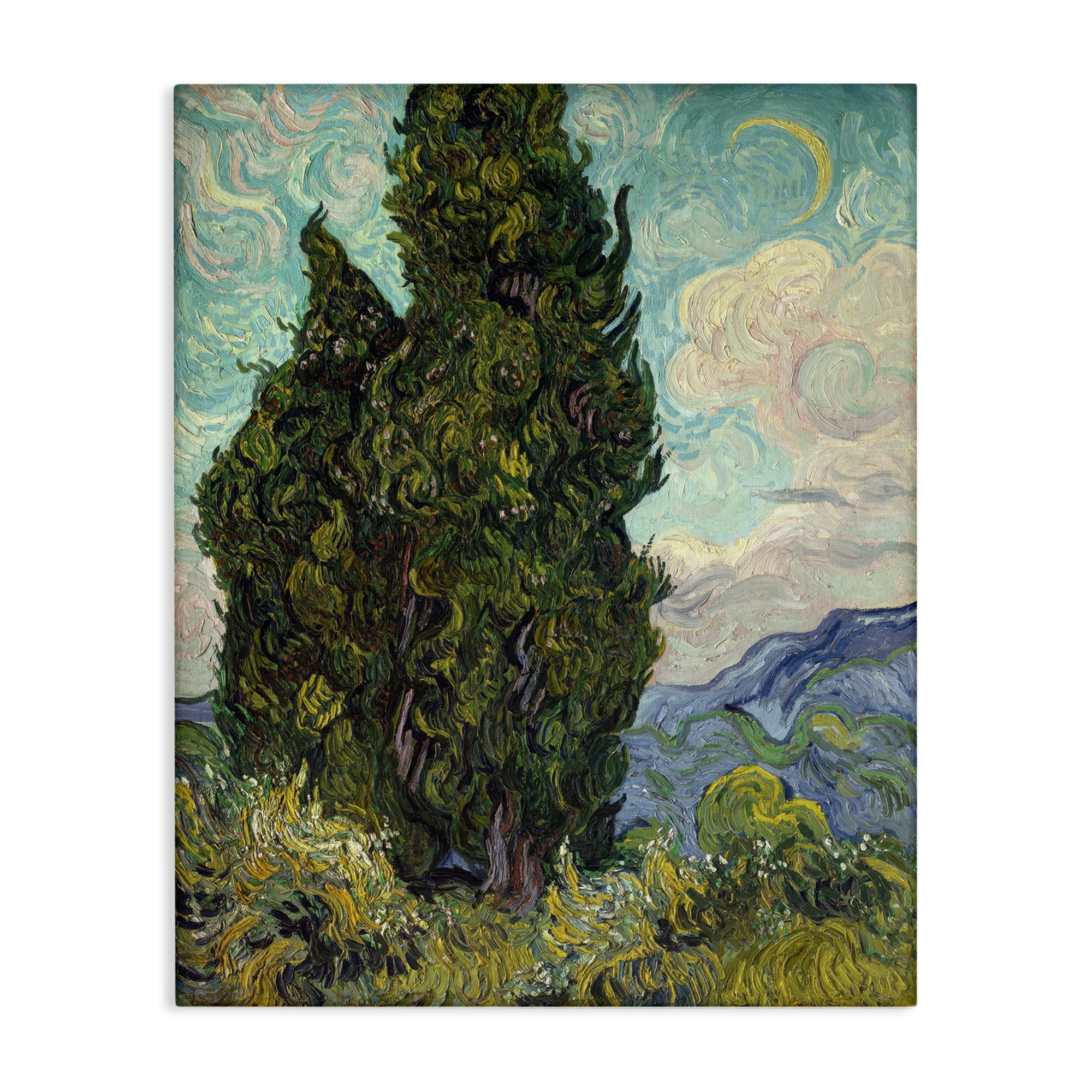 Stupell Industries Van Gogh Cypress Landscape Landscape & Nature Painting Wrapped Canvas Art Print Wall Art, 30 x 40