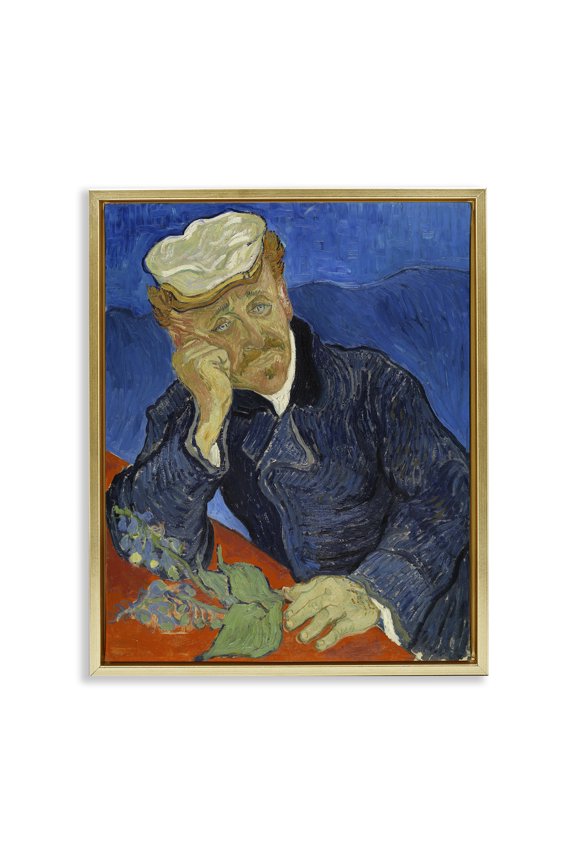Industries Van Gogh Dr Paul Gachet People Painting Gold Floater Framed Canvas Art Print Wall Art, 25 x 31