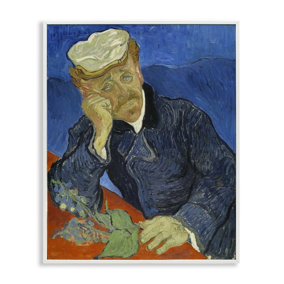 Stupell Industries Van Gogh Dr Paul Gachet People Painting White Framed Art Print Wall Art, 24 x 30