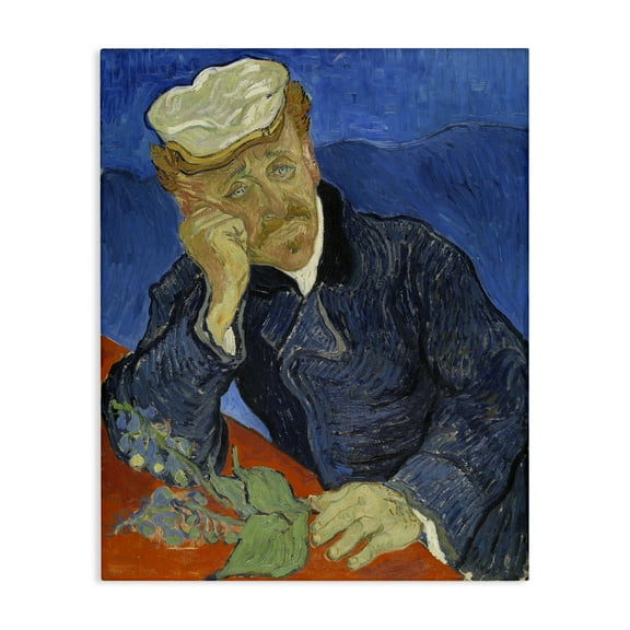 Stupell Industries Van Gogh Dr Paul Gachet People Painting Wrapped Canvas Art Print Wall Art, 16 x 20