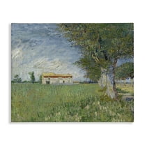 Stupell Industries Van Gogh Farmhouse in Corn Landscape & Nature Painting Wrapped Canvas Art Print Wall Art, 20 x 16